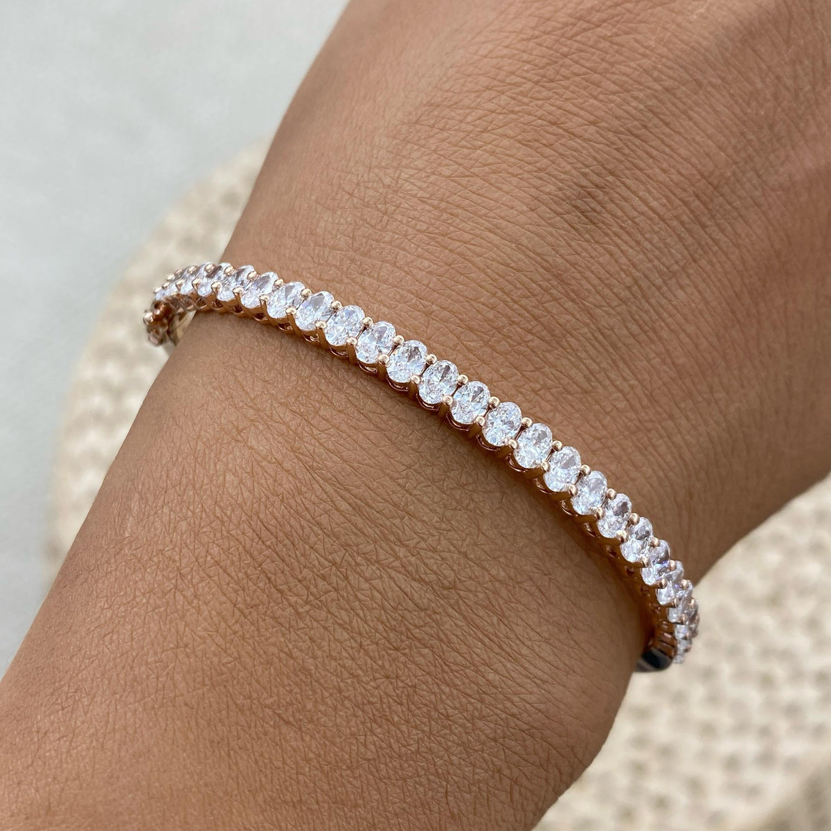Heidi 3.2 Oval Lab-Grown Diamond Tennis Bracelet