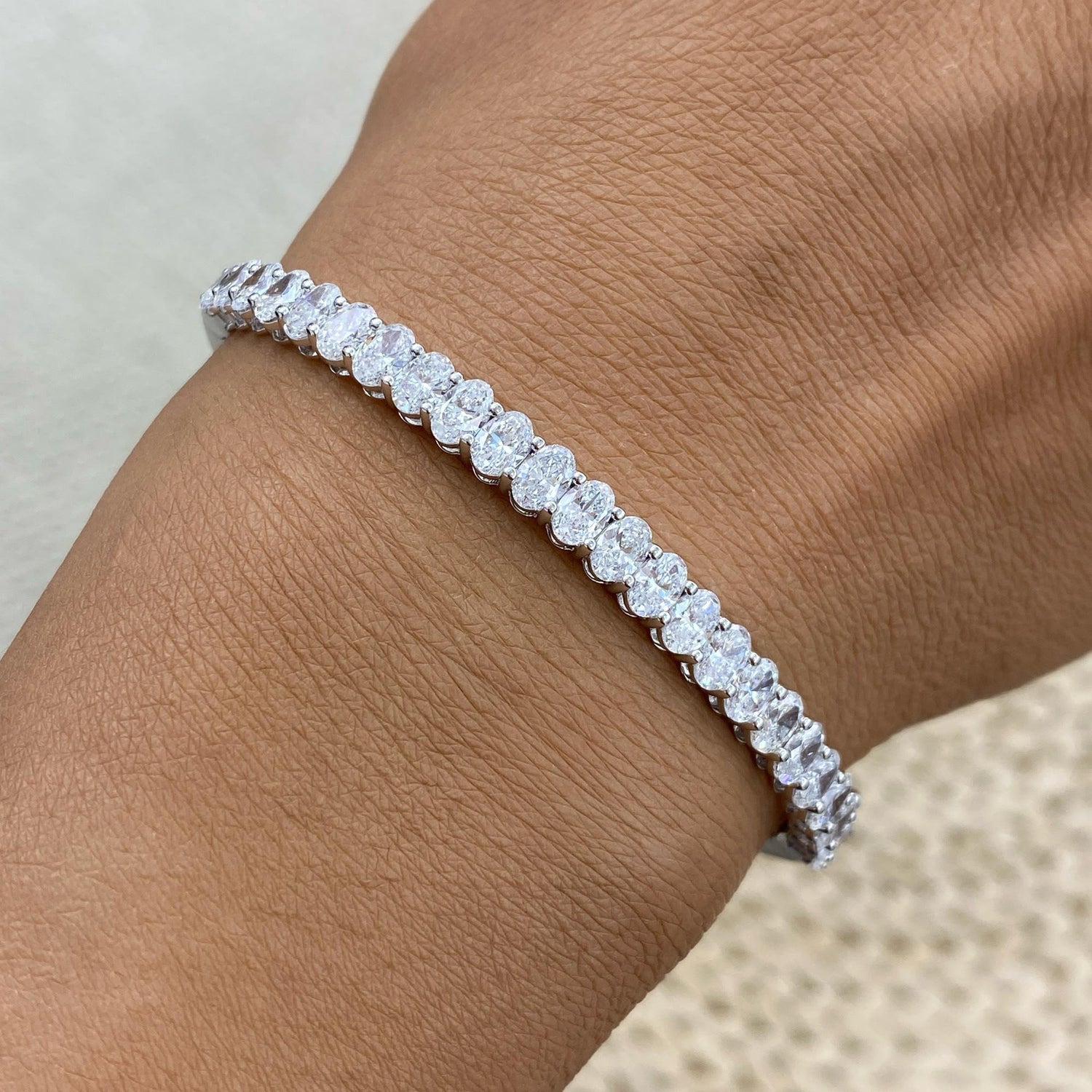 Heidi 4.3 Oval Lab-Grown Diamond Tennis Bracelet
