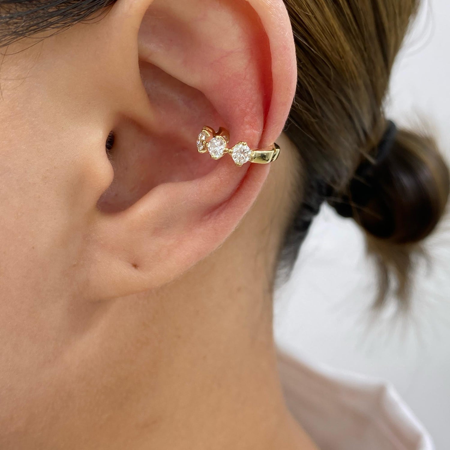 Mila 0.6 Round Lab-Grown Diamond Earr Cuff Earrings