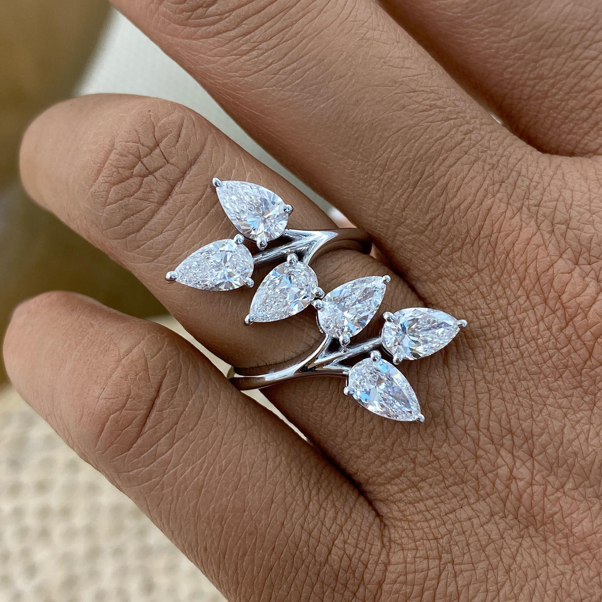 Brenda 3.2 Pear Lab-Grown Diamond Bouquet, Special Ring