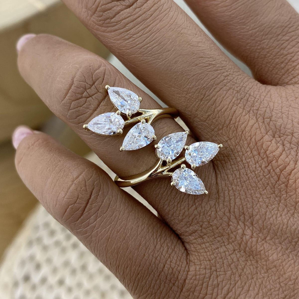 Brenda 3.3 Pear Lab-Grown Diamond Bouquet, Special Ring