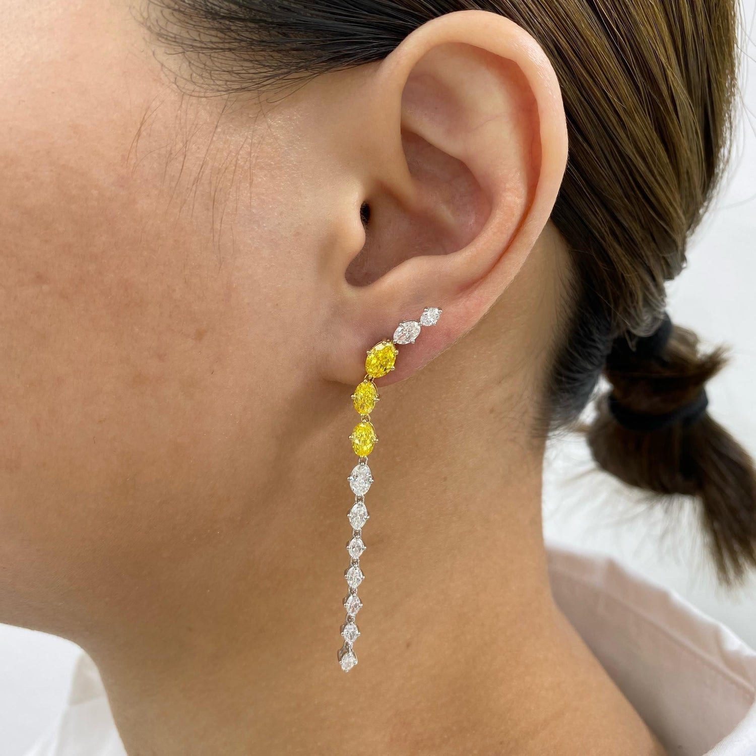 Delaney 4.9 Oval Lab-Grown Diamond Drop Earrings