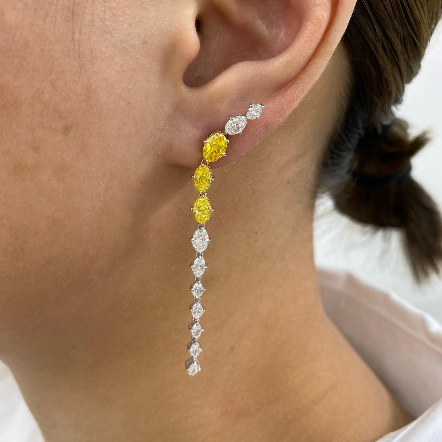 Delaney 4.9 Oval Lab-Grown Diamond Drop Earrings