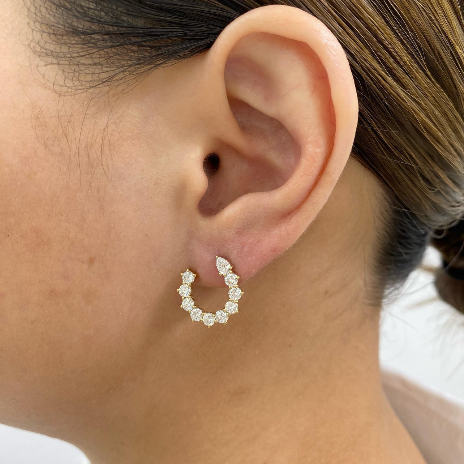 Destiny 1.9 Round,Pear Lab-Grown Diamond Special, Hoop Earrings