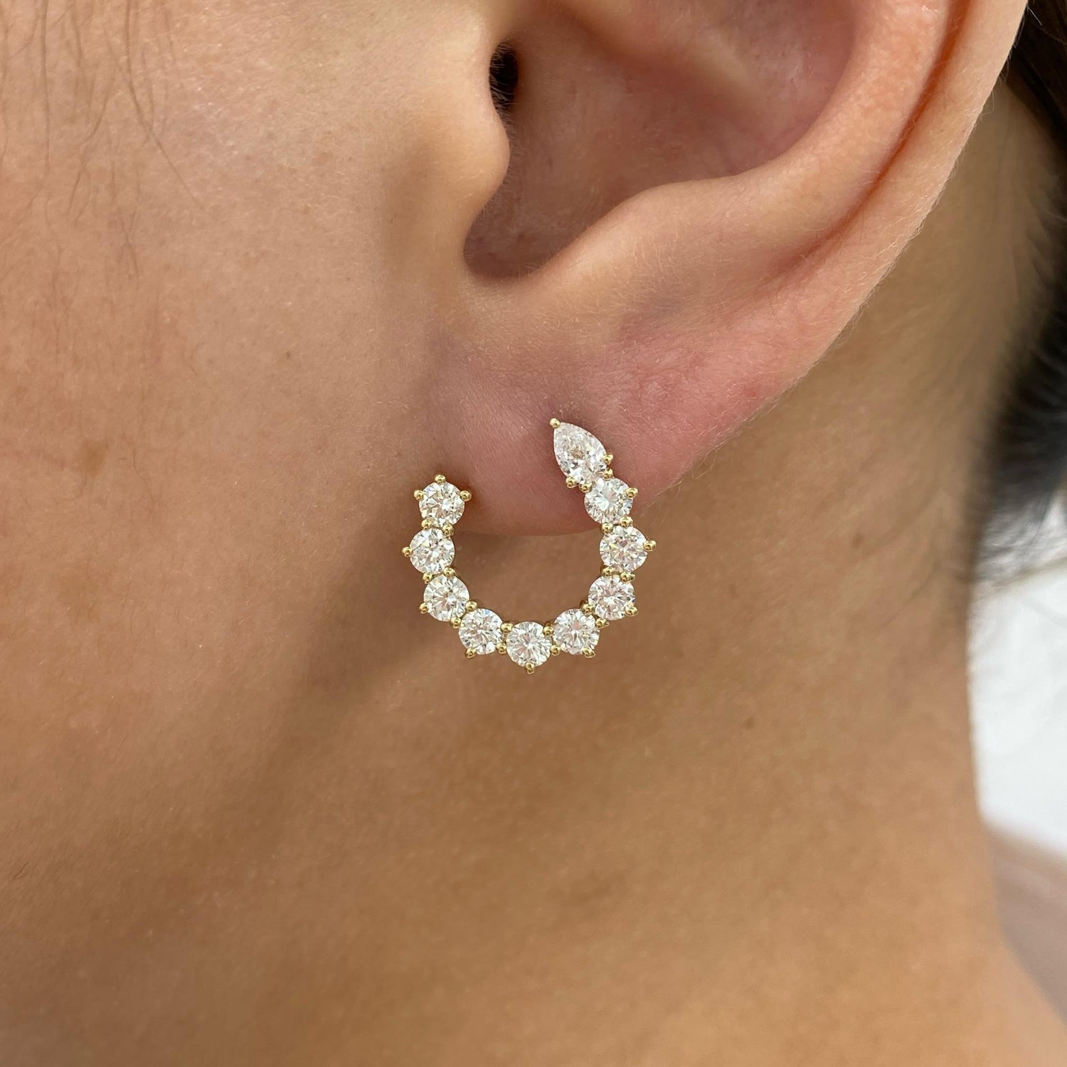 Destiny 1.9 Round,Pear Lab-Grown Diamond Special, Hoop Earrings