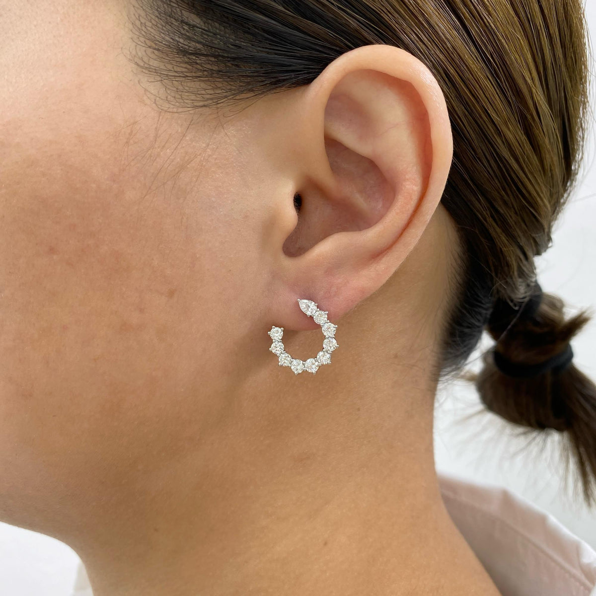 Destiny 1.9 Round,Pear Lab-Grown Diamond Special, Hoop Earrings