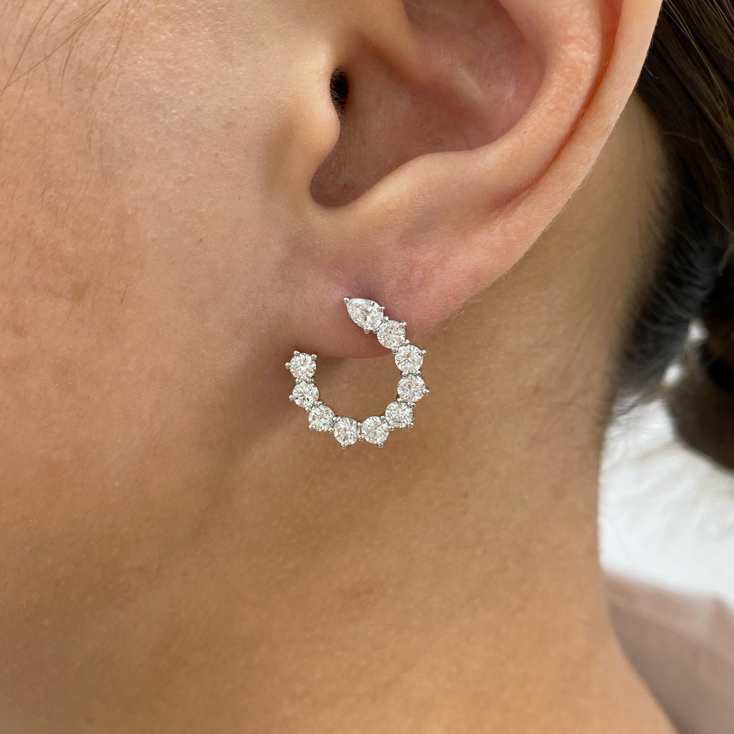 Destiny 1.9 Round,Pear Lab-Grown Diamond Special, Hoop Earrings