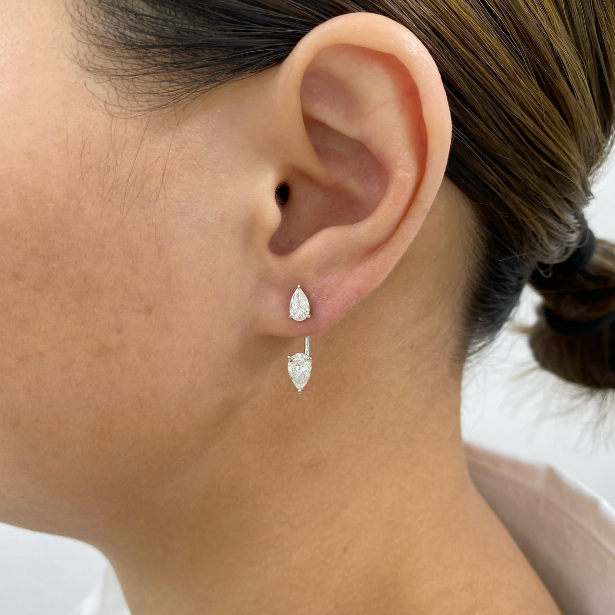 Faith 1.9 Pear Lab-Grown Diamond Drop, Studs Earrings