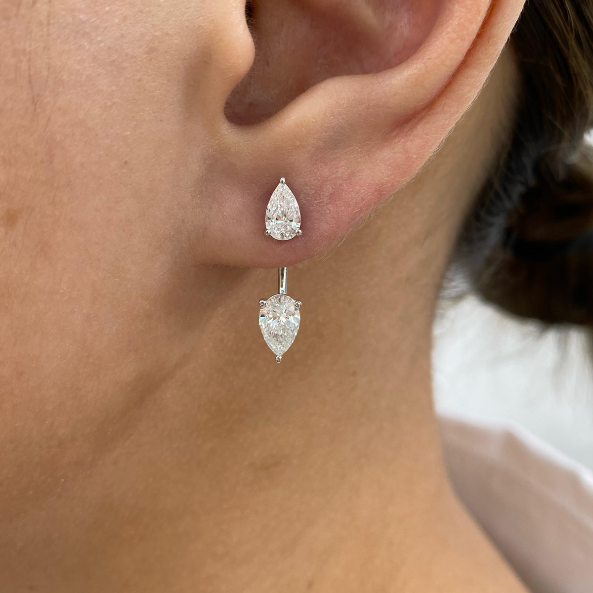 Faith 1.9 Pear Lab-Grown Diamond Drop, Studs Earrings