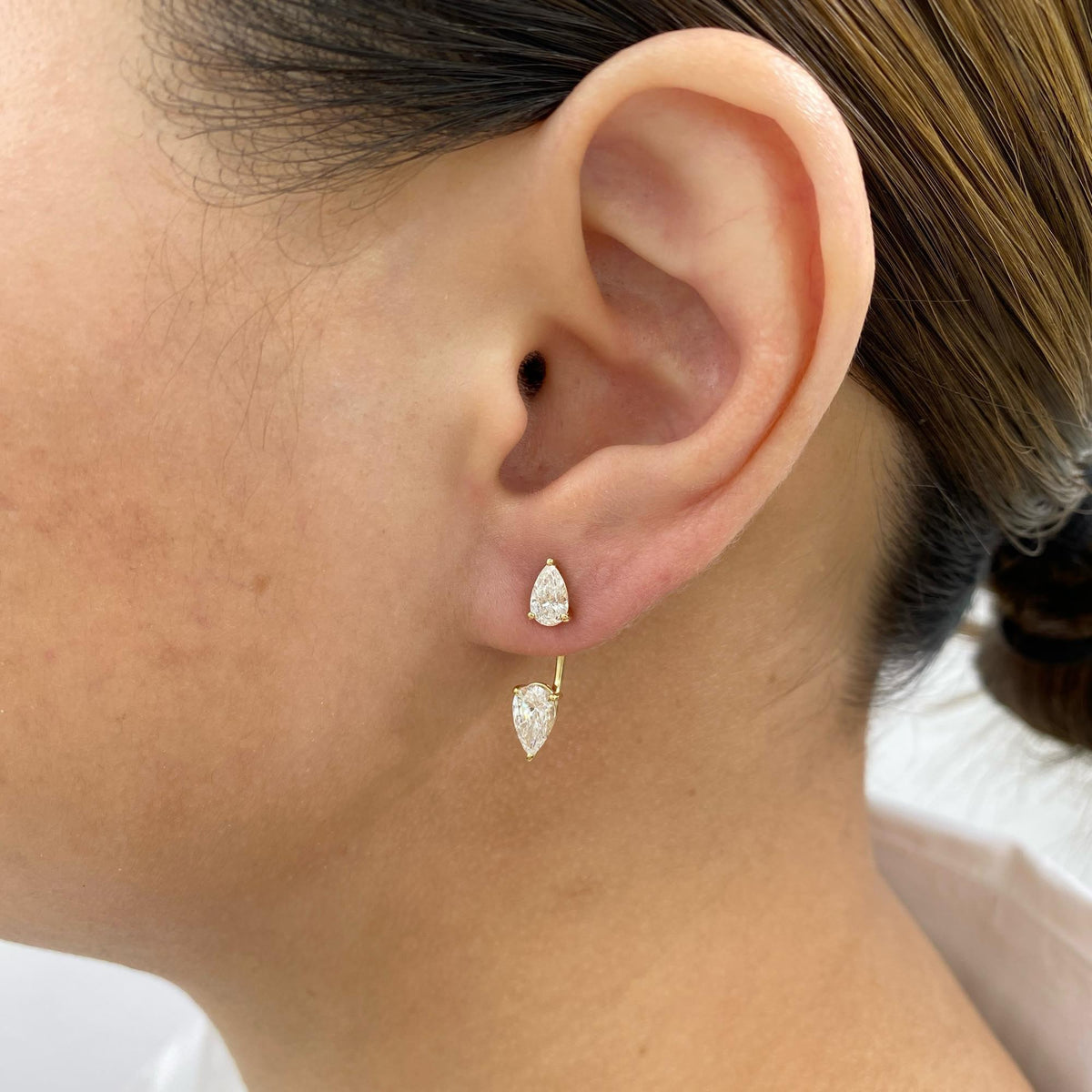 Faith 1.8 Pear Lab-Grown Diamond Drop, Studs Earrings