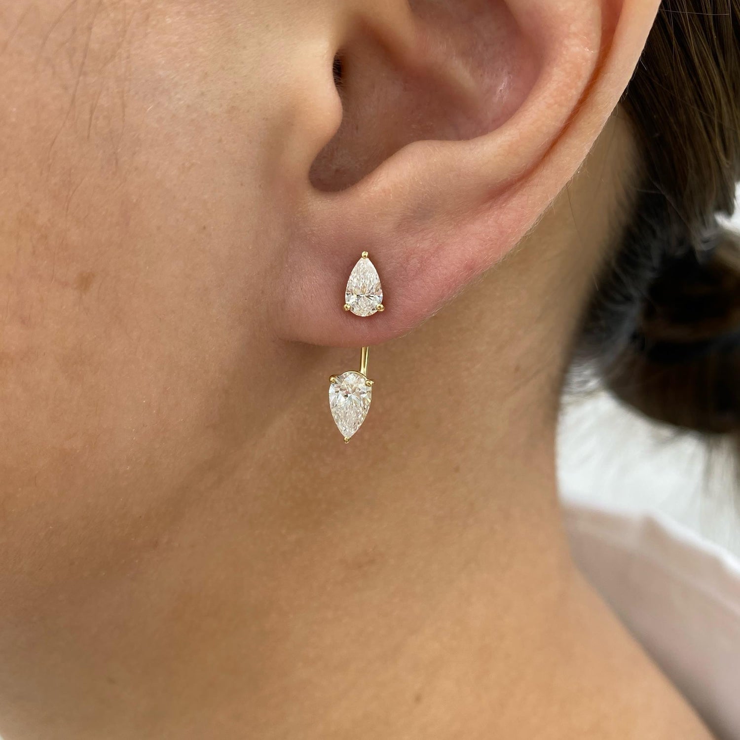Faith 1.8 Pear Lab-Grown Diamond Drop, Studs Earrings