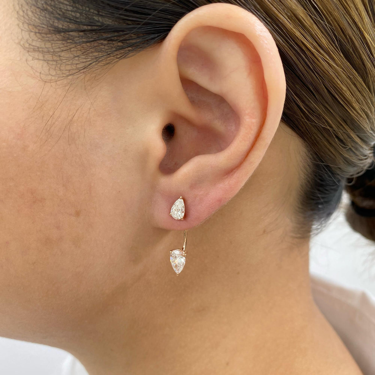Faith 1.9 Pear Lab-Grown Diamond Drop, Studs Earrings