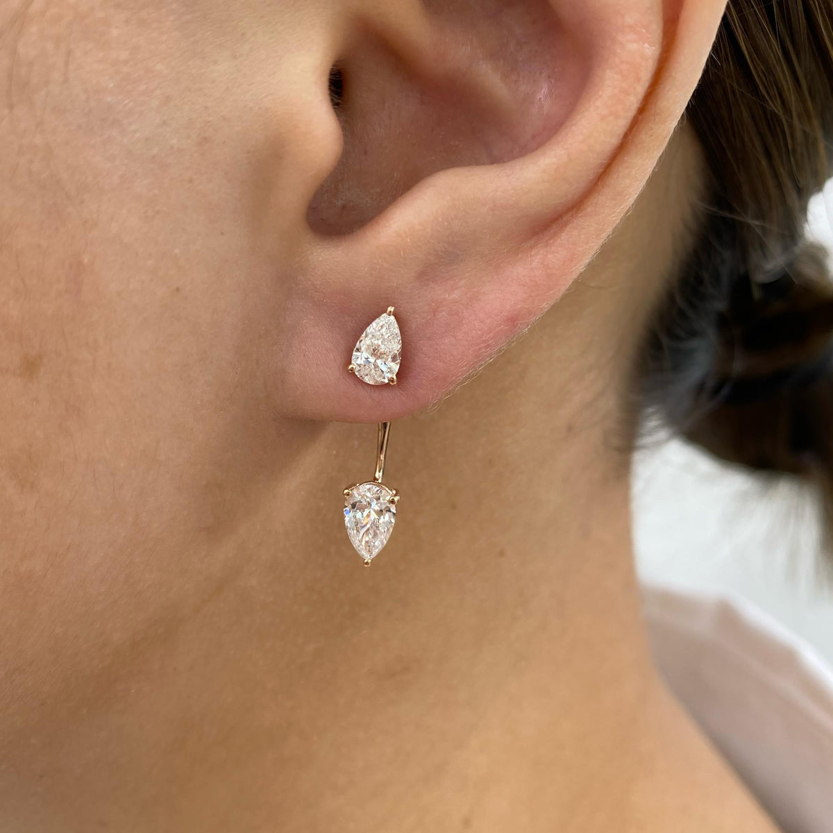 Faith 1.9 Pear Lab-Grown Diamond Drop, Studs Earrings