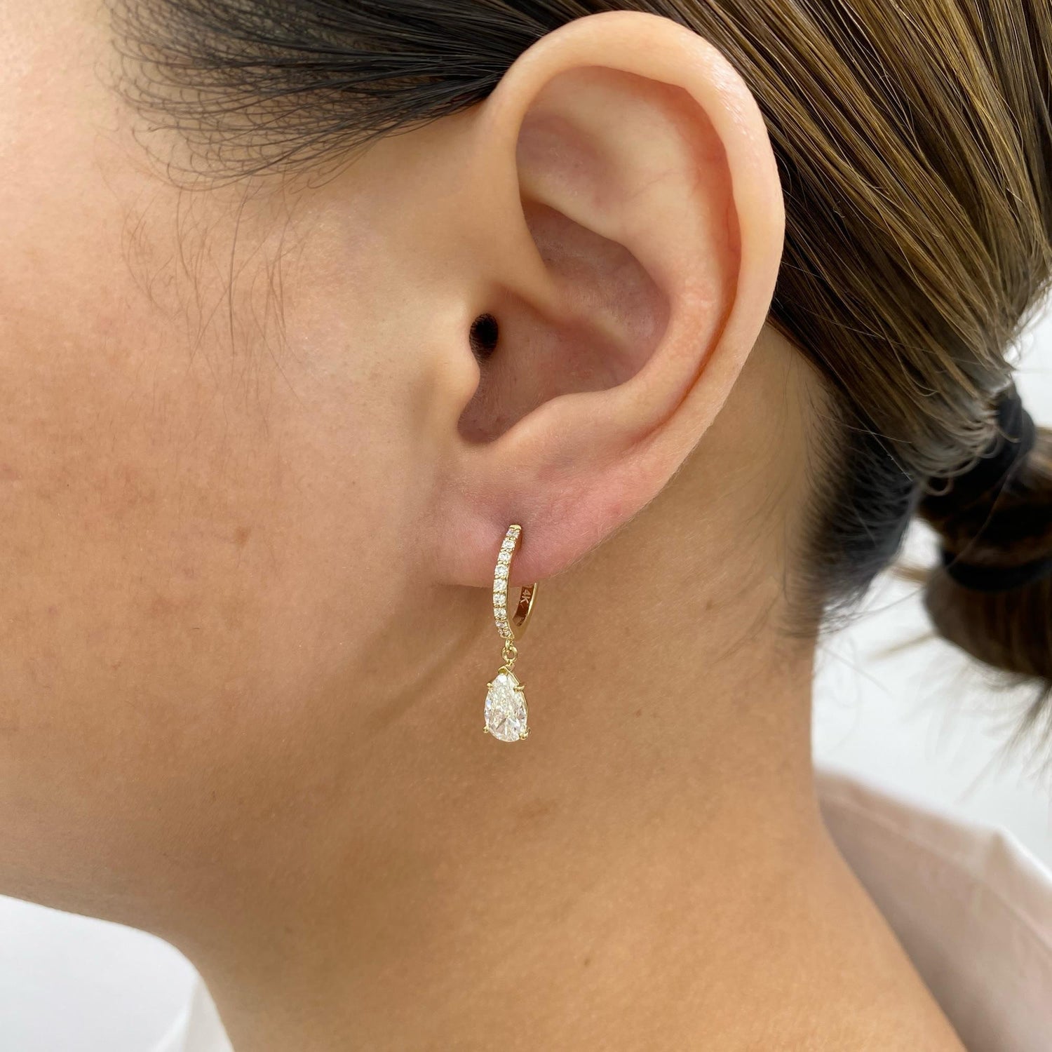 Valerie 1.6 Round,Pear Lab-Grown Diamond Dangle, Drop Earrings