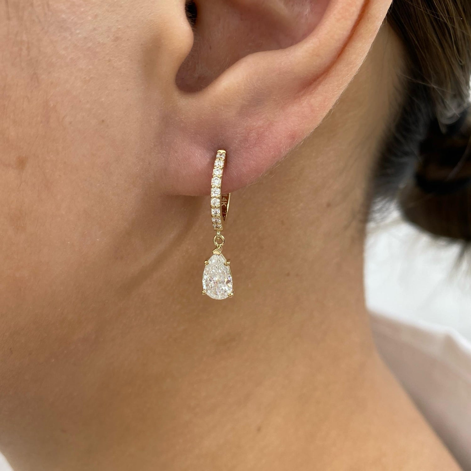 Valerie 1.6 Round,Pear Lab-Grown Diamond Dangle, Drop Earrings
