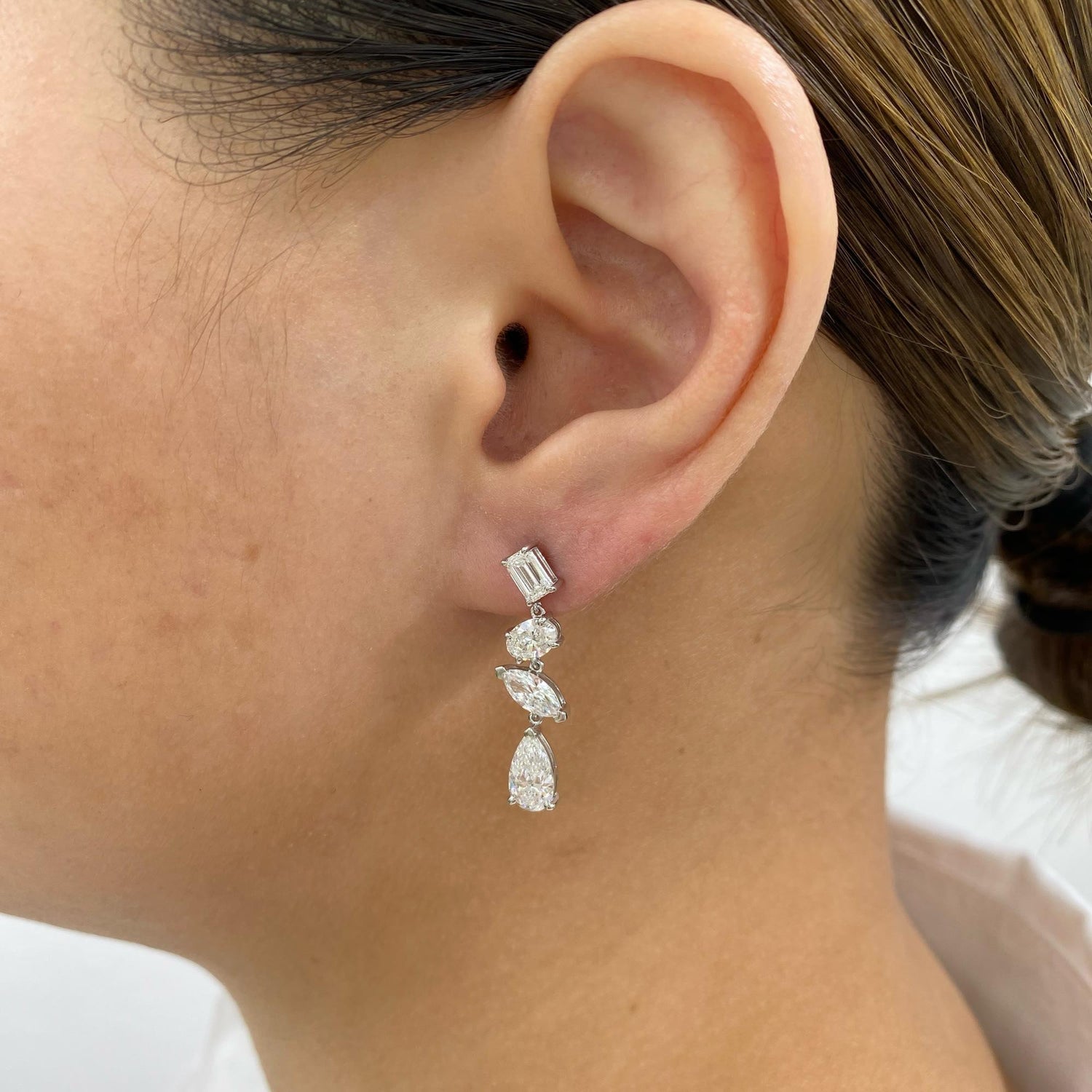 Gianna 3.5 Emerald,Oval,Marquise,Pear Lab-Grown Diamond Drop, Special Earrings