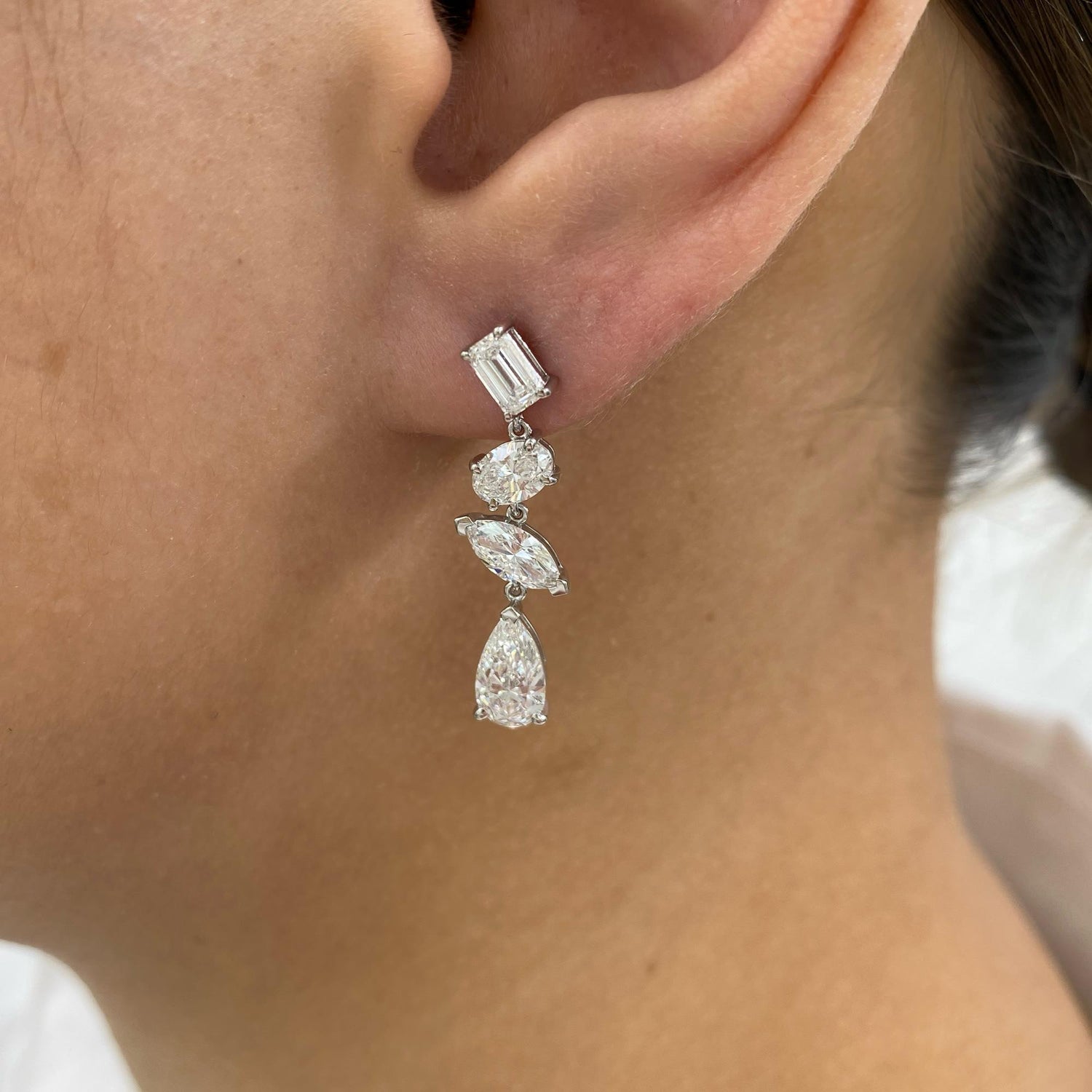 Gianna 3.5 Emerald,Oval,Marquise,Pear Lab-Grown Diamond Drop, Special Earrings