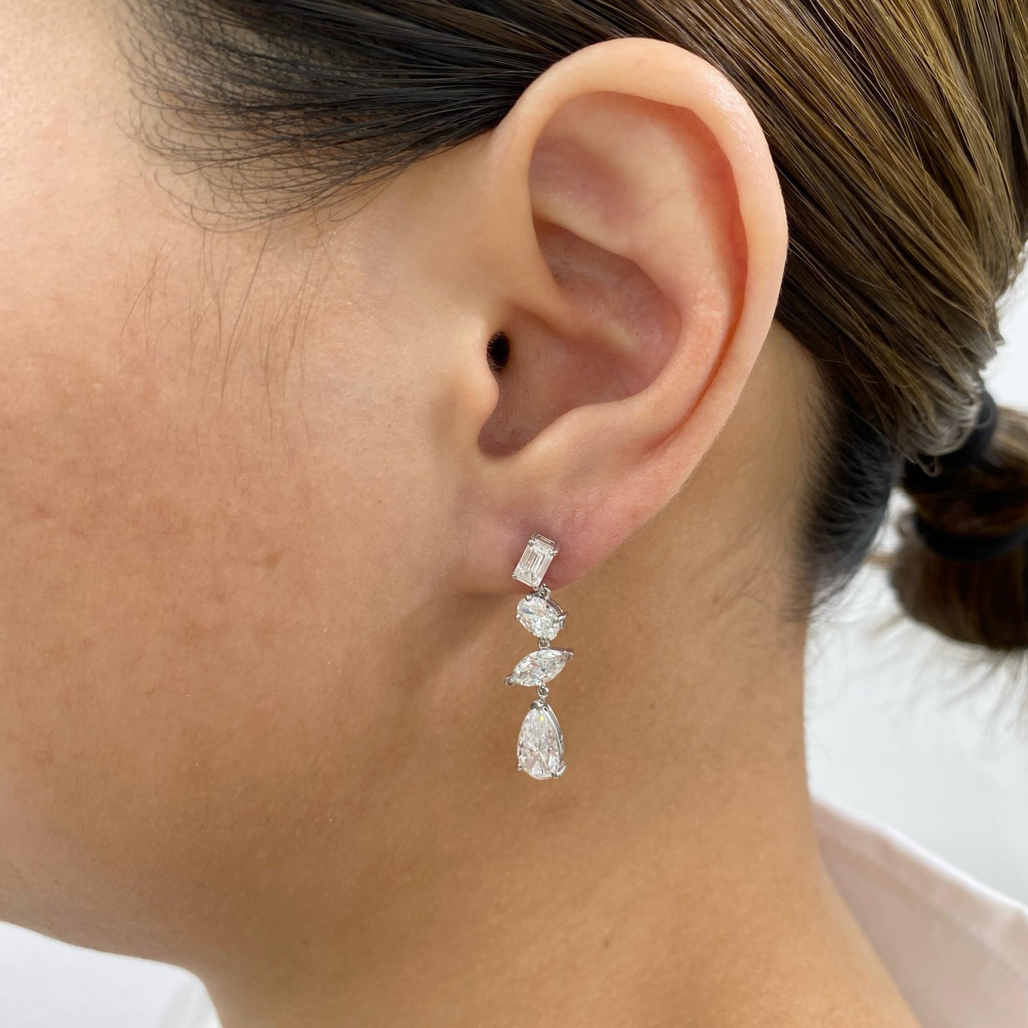 Gianna 4 Emerald,Oval,Marquise,Pear Lab-Grown Diamond Drop, Special Earrings