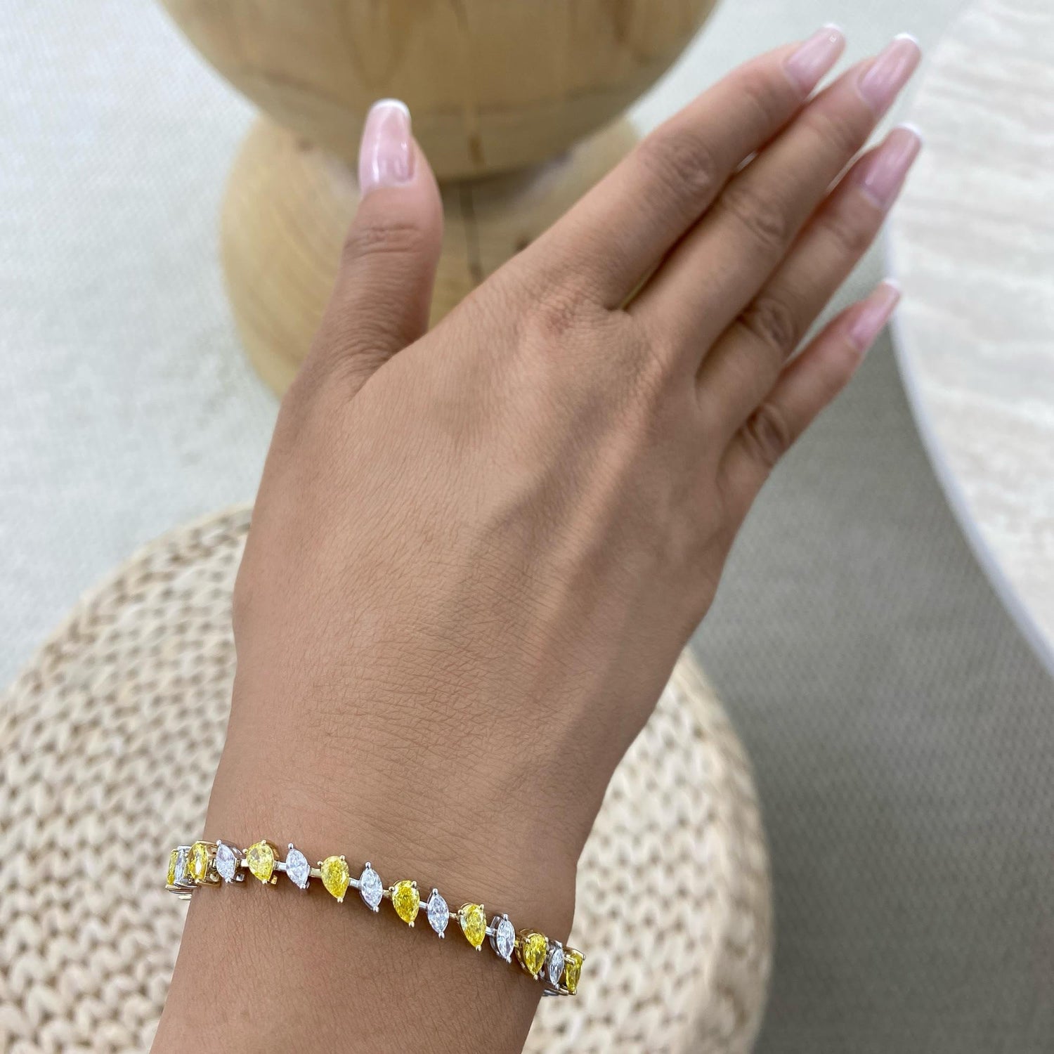 Jocelyn 6.2 Pear,Marquise Lab-Grown Diamond Tennis Bracelet