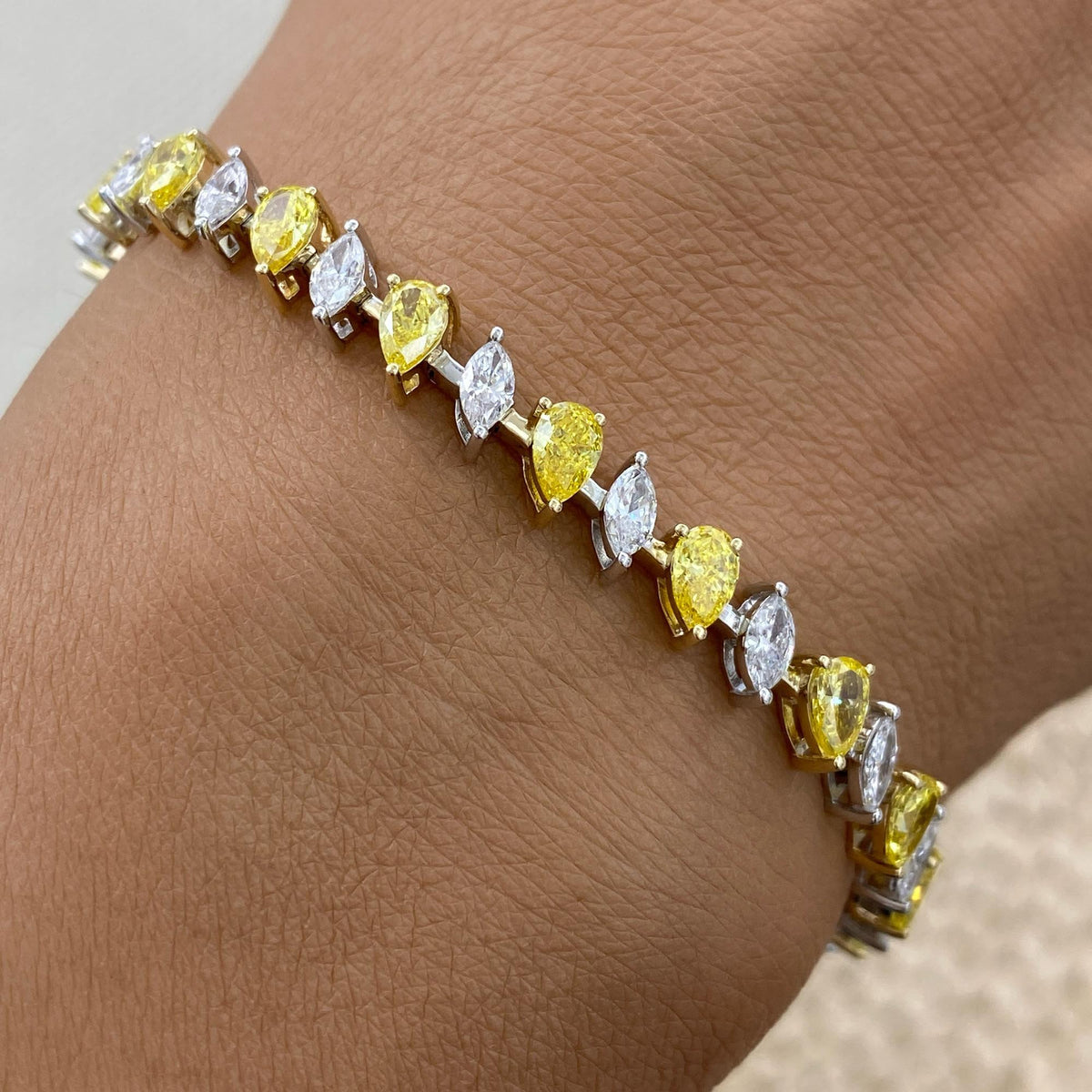 Jocelyn 6.2 Pear,Marquise Lab-Grown Diamond Tennis Bracelet