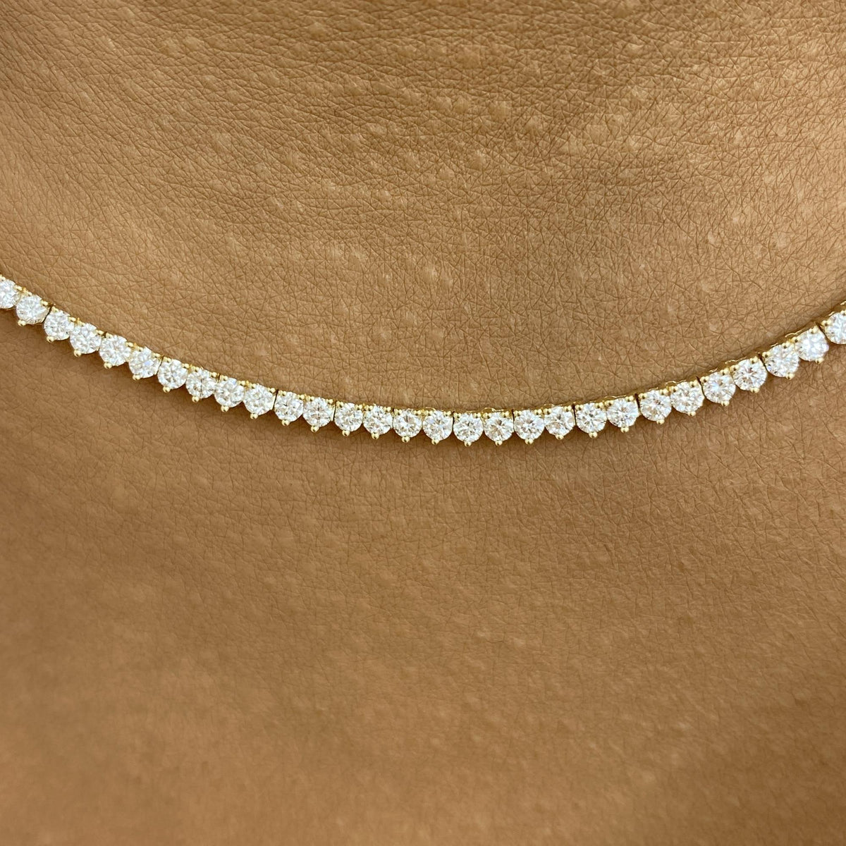 Ellie 2.7 Round Lab-Grown Diamond Tennis, Chain Necklace