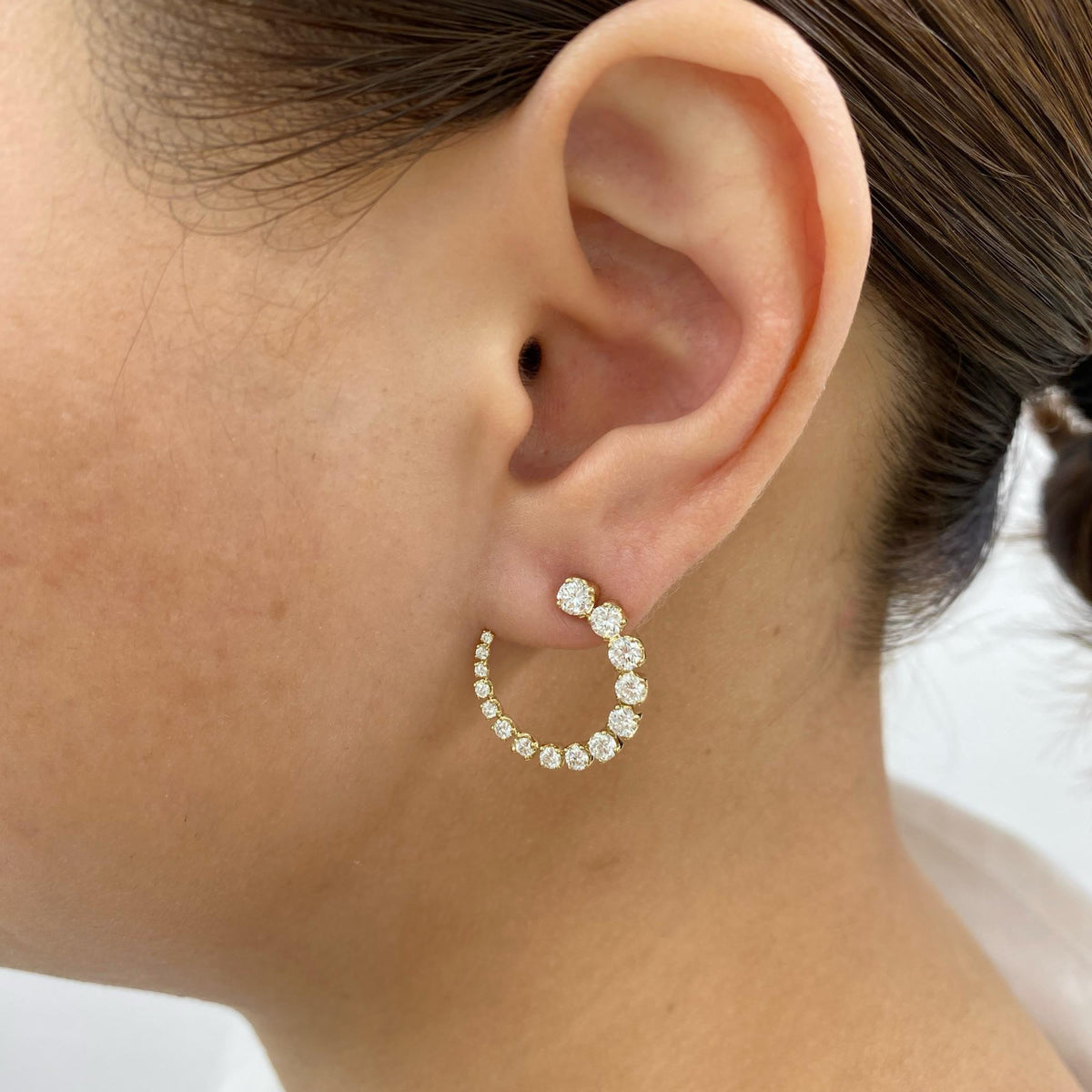 Violet 1.8 Round Lab-Grown Diamond Special, Hoop Earrings