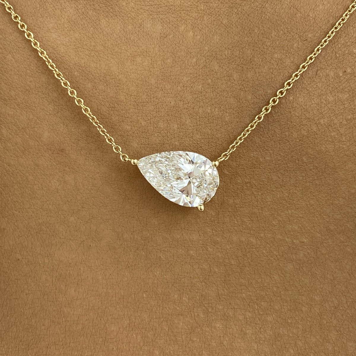 Colleen 2.5 Pear Lab-Grown Diamond Solitaire, Chain Necklace