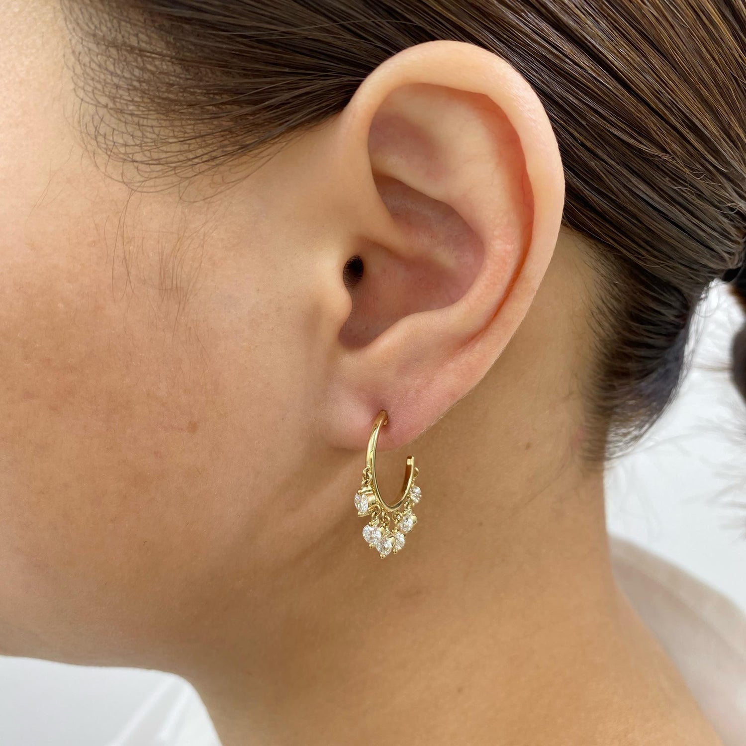 Lydia 1.4 Round Lab-Grown Diamond Hoop, Drop Earrings