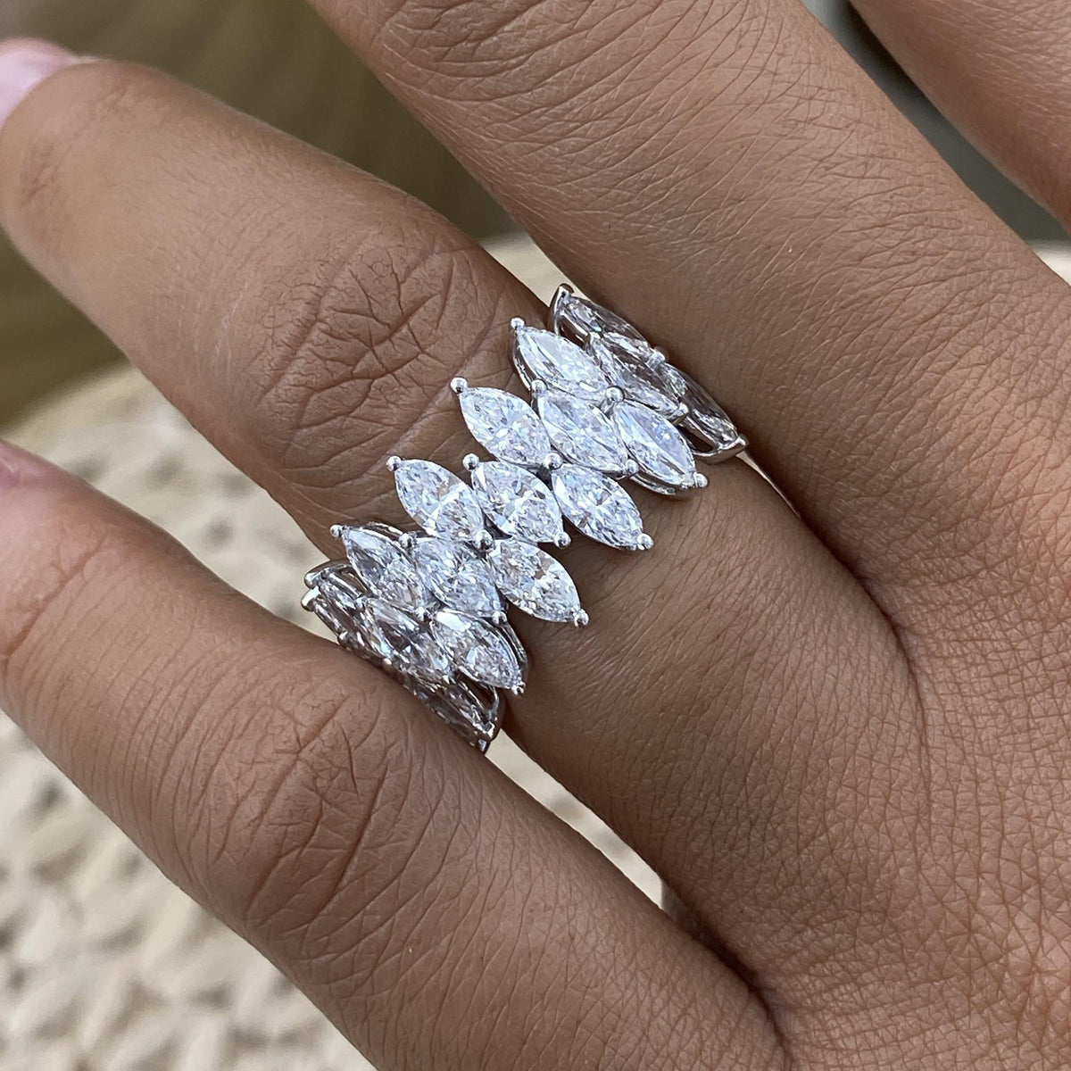 Alma 3.2 Marquise Lab-Grown Diamond Half-Eternity, Special Ring