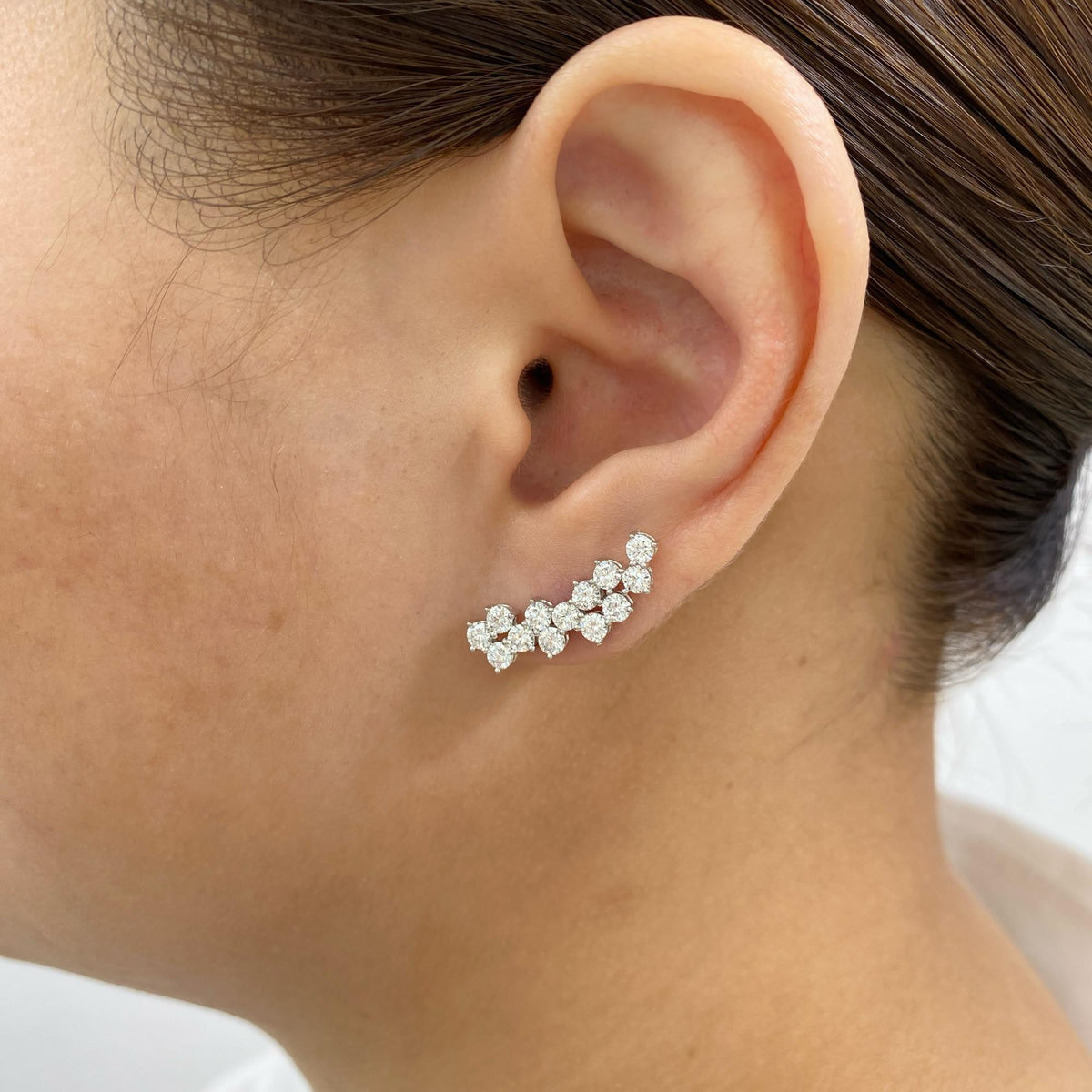 Amelia 1.9 Round Lab-Grown Diamond Studs, Bouquet Earrings