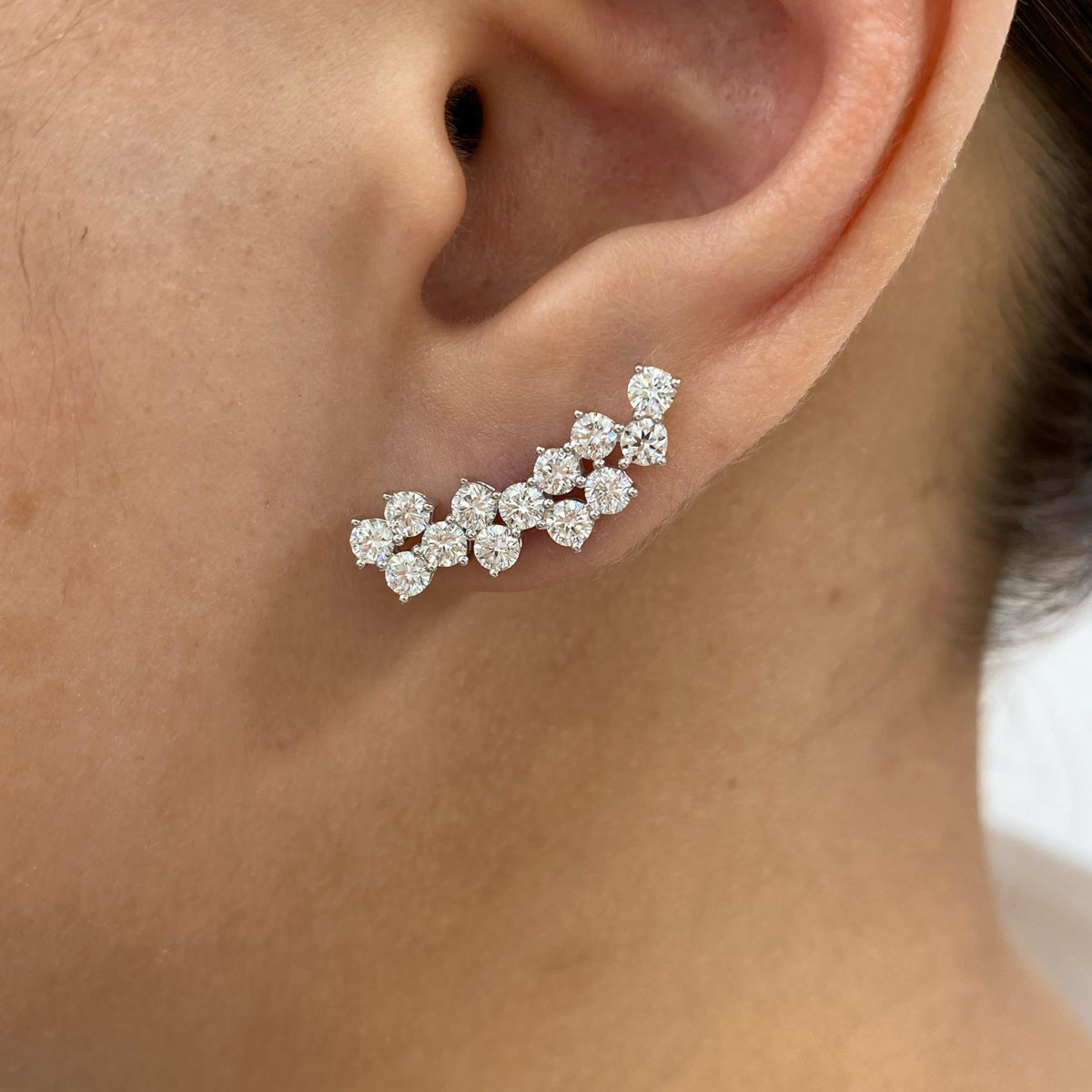Amelia 1.9 Round Lab-Grown Diamond Studs, Bouquet Earrings