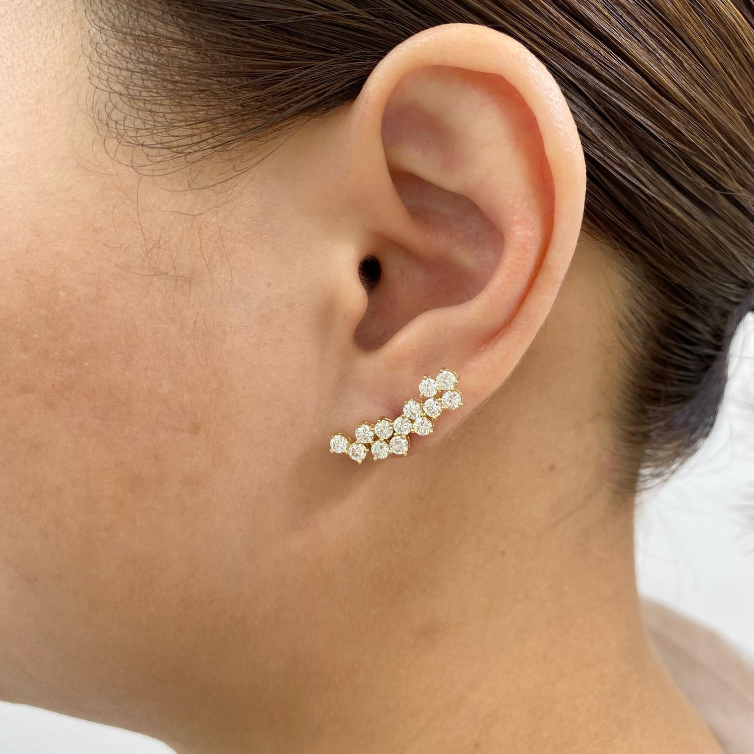 Amelia 1.9 Round Lab-Grown Diamond Studs, Bouquet Earrings