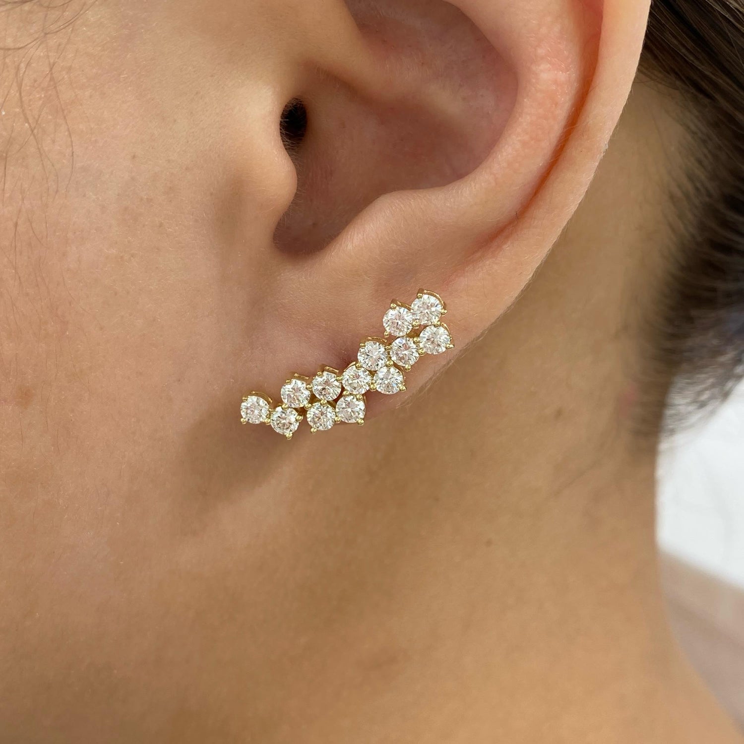 Amelia 1.9 Round Lab-Grown Diamond Studs, Bouquet Earrings