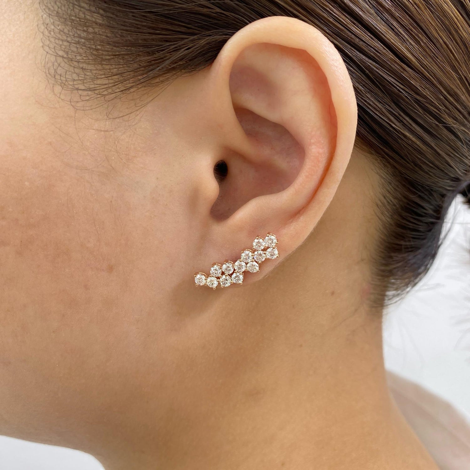 Amelia 1.9 Round Lab-Grown Diamond Studs, Bouquet Earrings