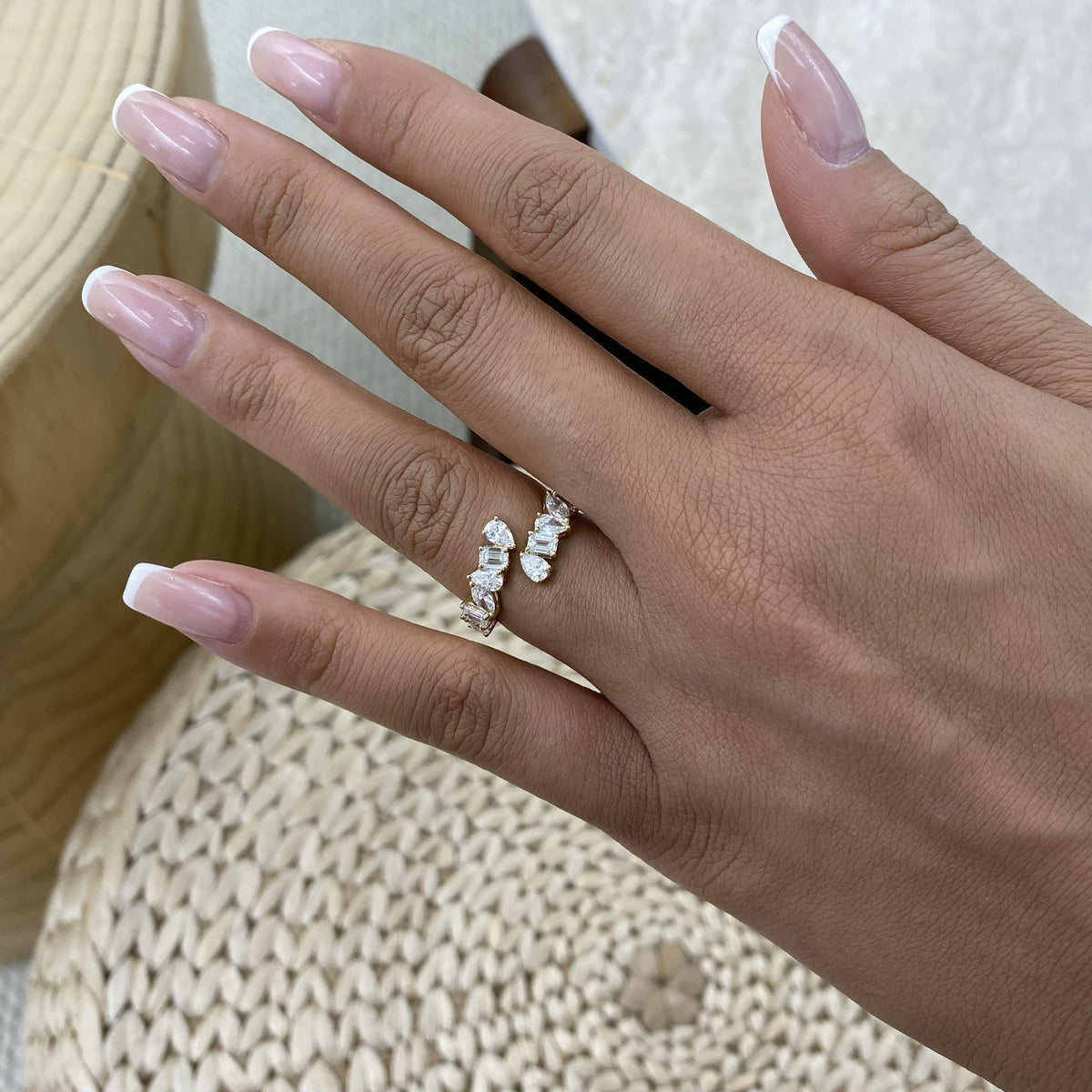 Barbara 1.5 Round,Pear,Emerald,Marquise Lab-Grown Diamond Special, Half-Eternity Ring