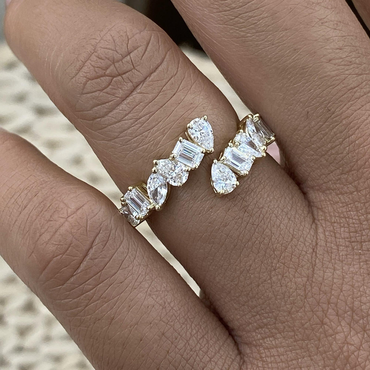 Barbara 1.5 Round,Pear,Emerald,Marquise Lab-Grown Diamond Special, Half-Eternity Ring