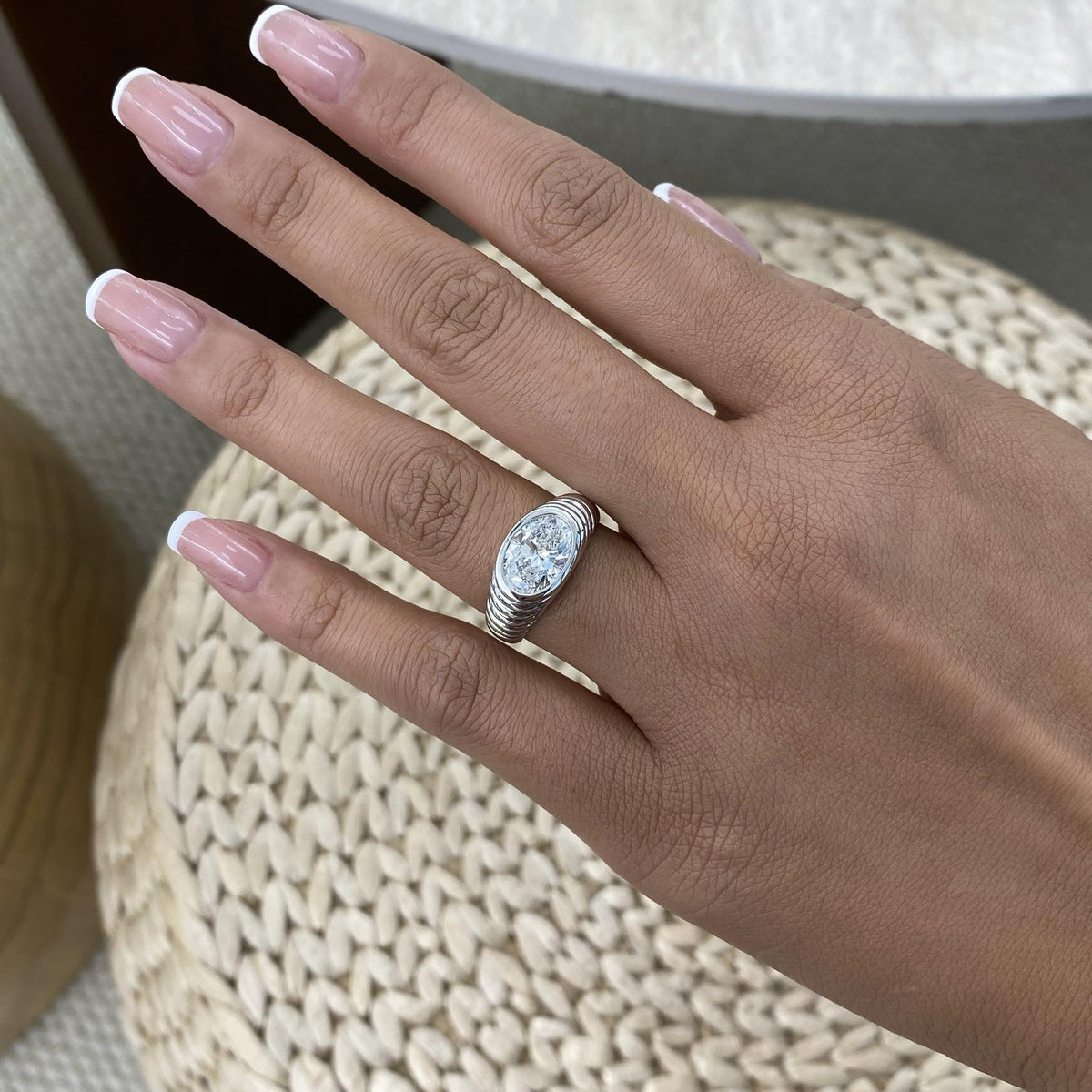 Lauren 2 Oval Lab-Grown Diamond Special, Bezel Ring