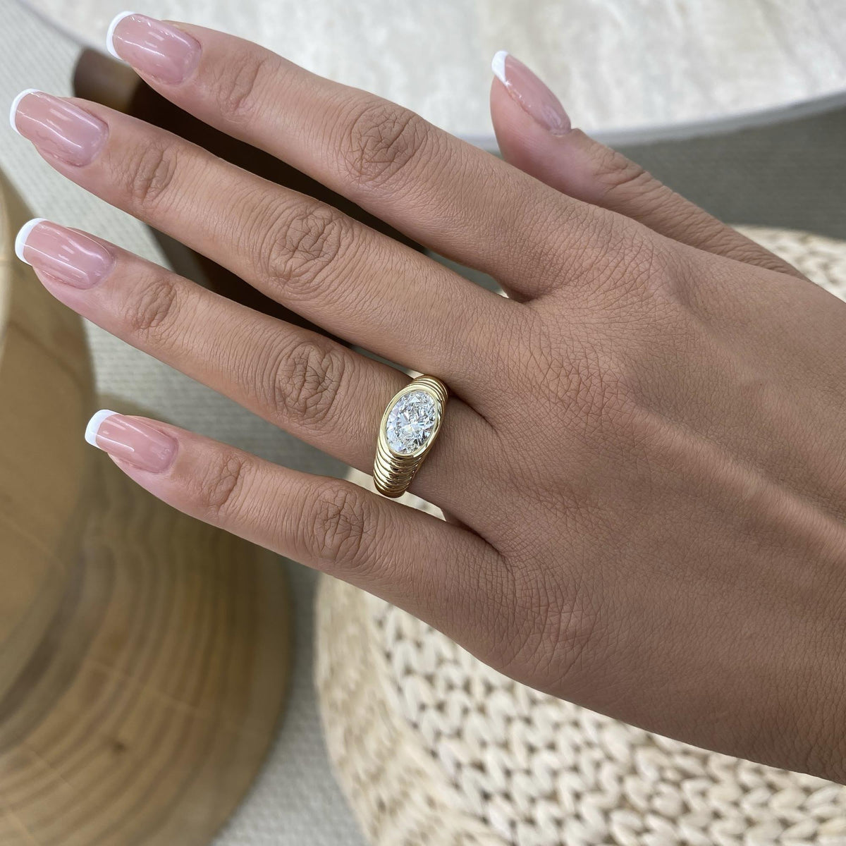 Lauren 2 Oval Lab-Grown Diamond Special, Bezel Ring