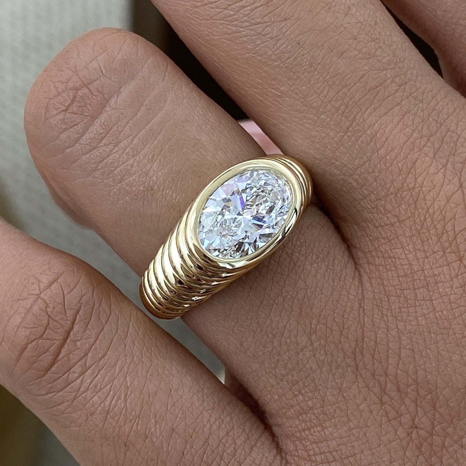 Lauren 2 Oval Lab-Grown Diamond Special, Bezel Ring