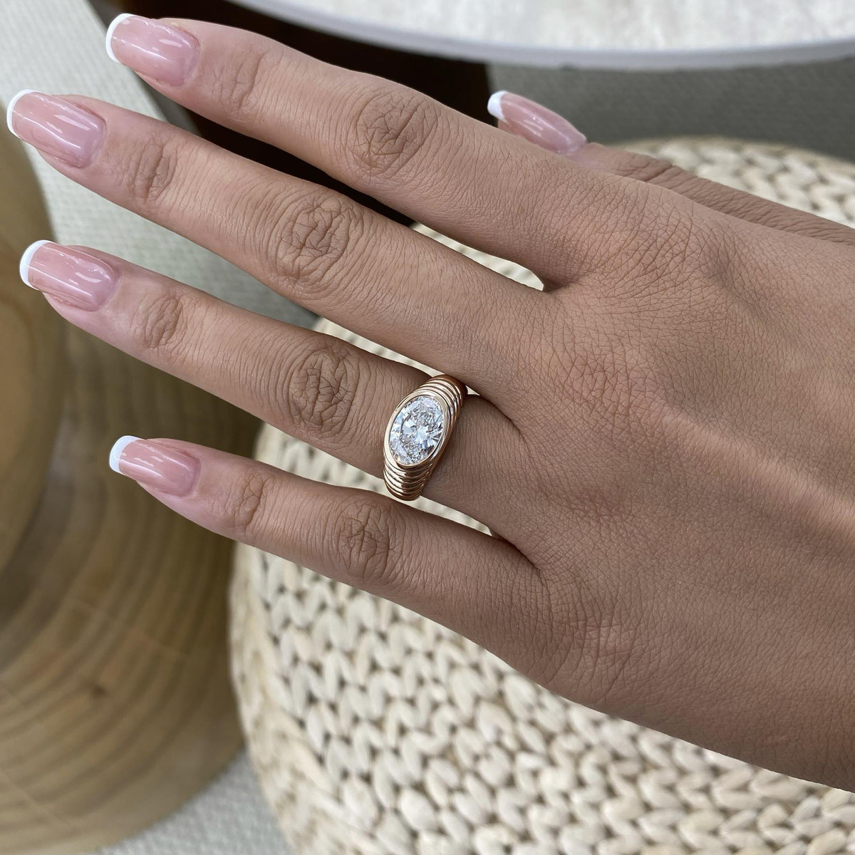 Lauren 2 Oval Lab-Grown Diamond Special, Bezel Ring