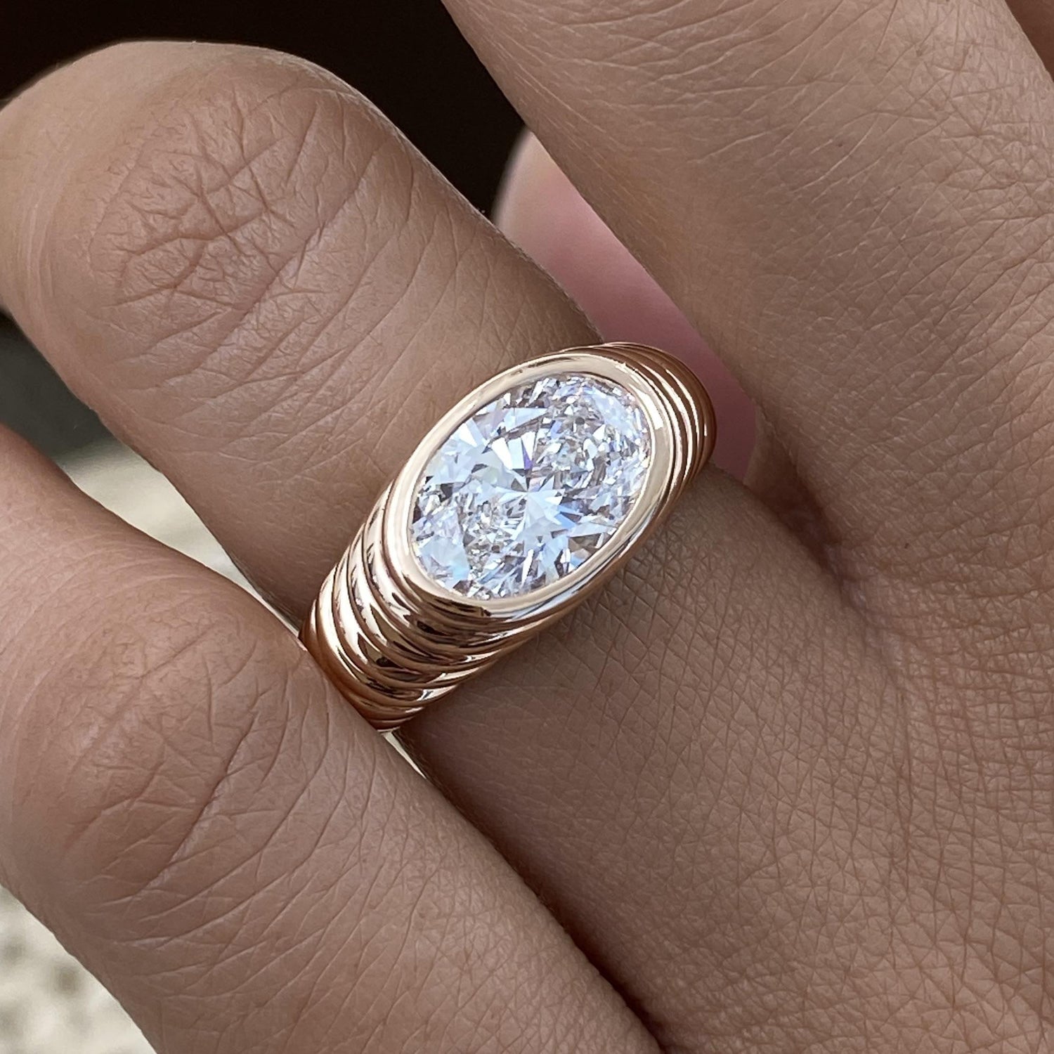 Lauren 2 Oval Lab-Grown Diamond Special, Bezel Ring
