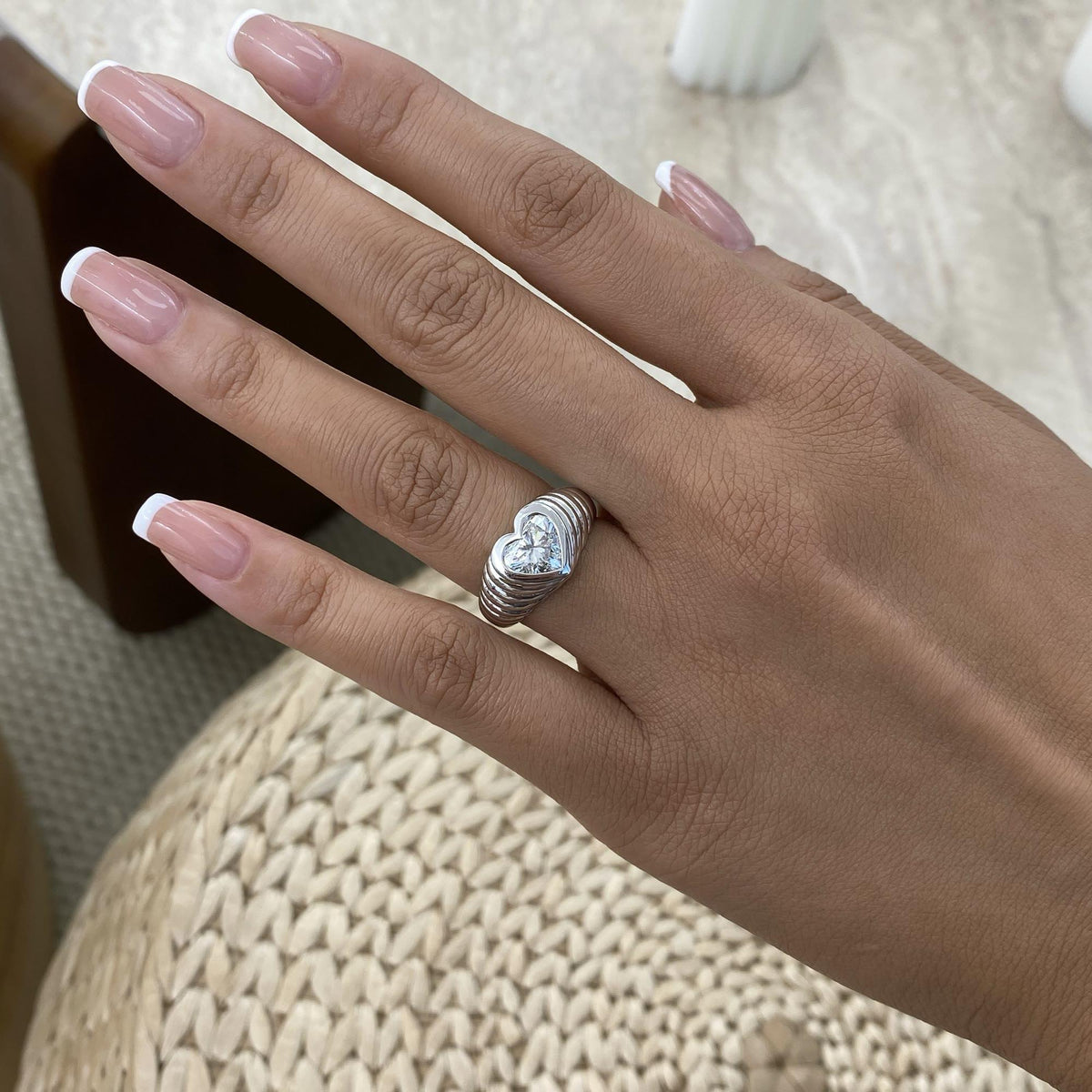 Lauren 1.5 Heart Lab-Grown Diamond Special, Bezel Ring