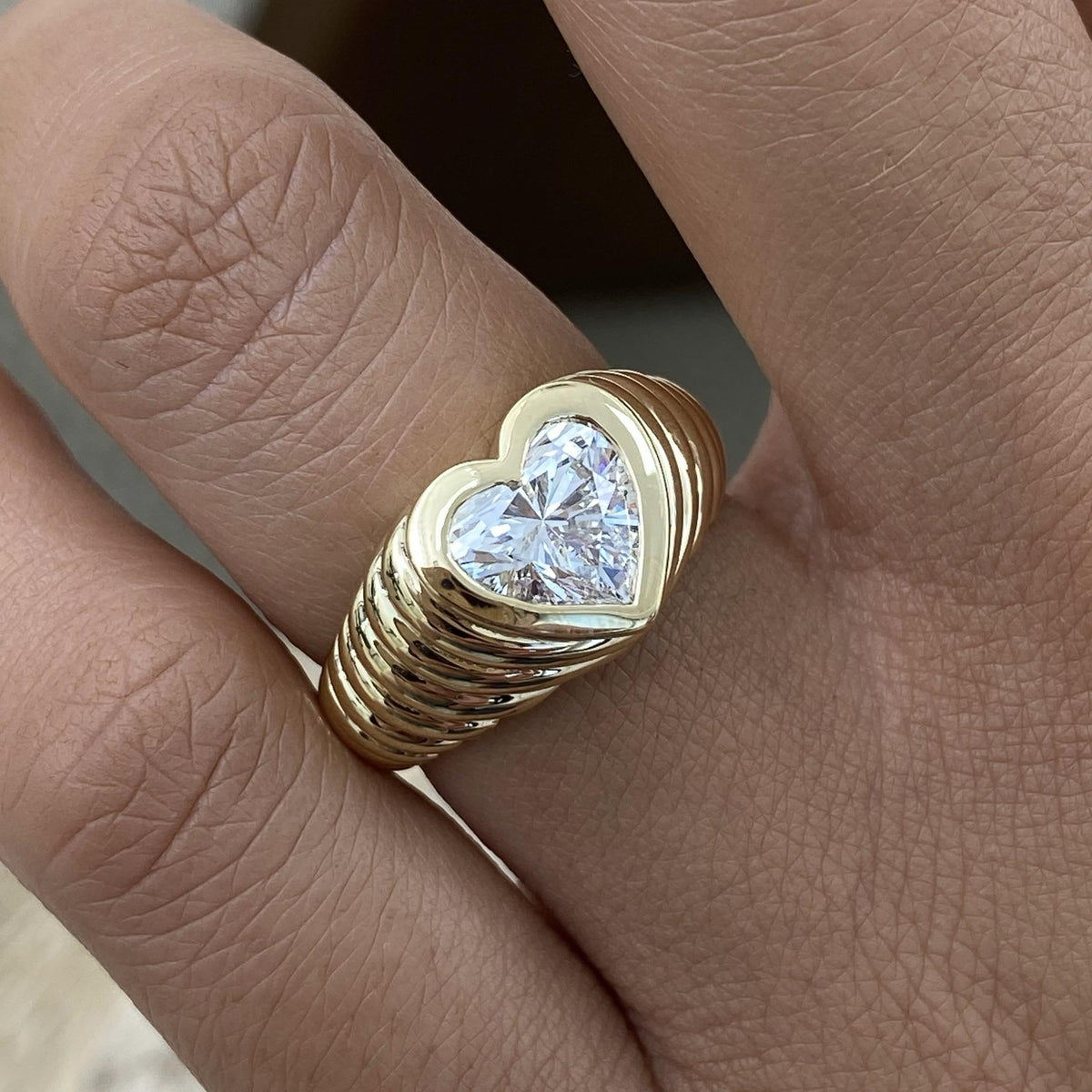 Lauren 1.5 Heart Lab-Grown Diamond Special, Bezel Ring