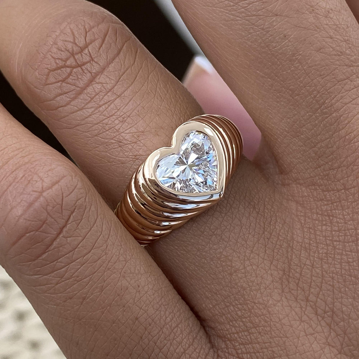 Lauren 1.5 Heart Lab-Grown Diamond Special, Bezel Ring