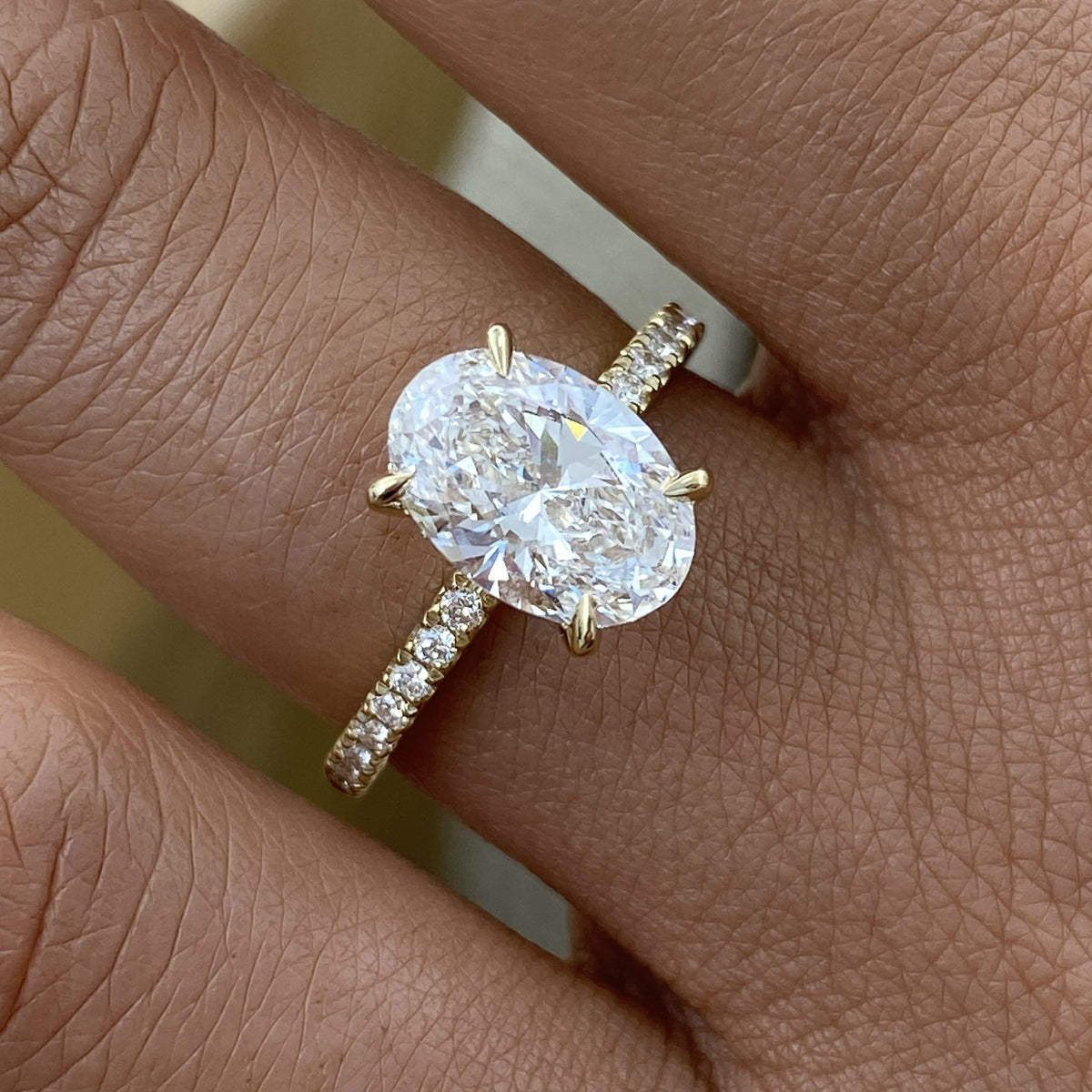Quinn 2.3 Oval Lab-Grown Diamond Side Stone Ring
