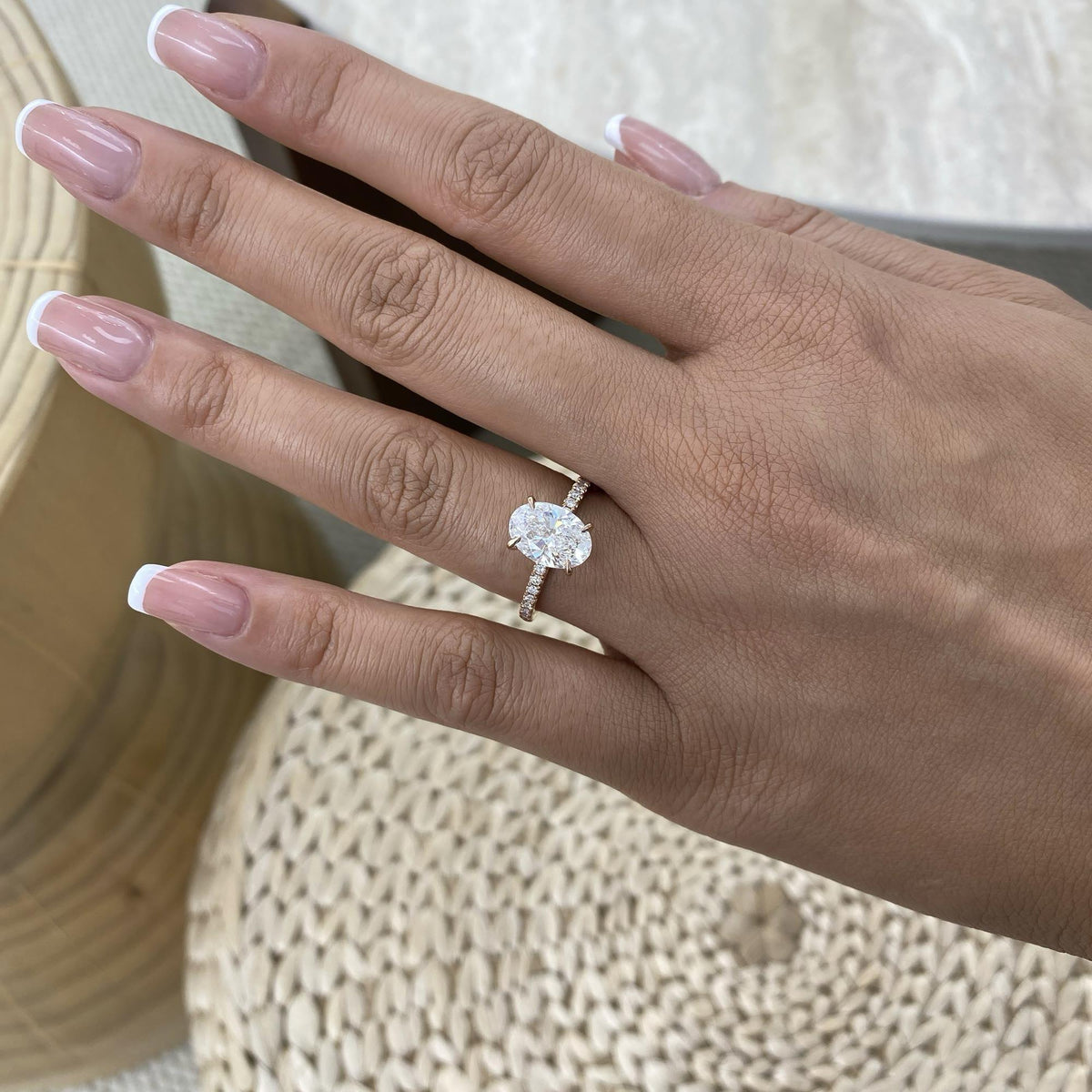 Quinn 2.3 Oval Lab-Grown Diamond Side Stone Ring