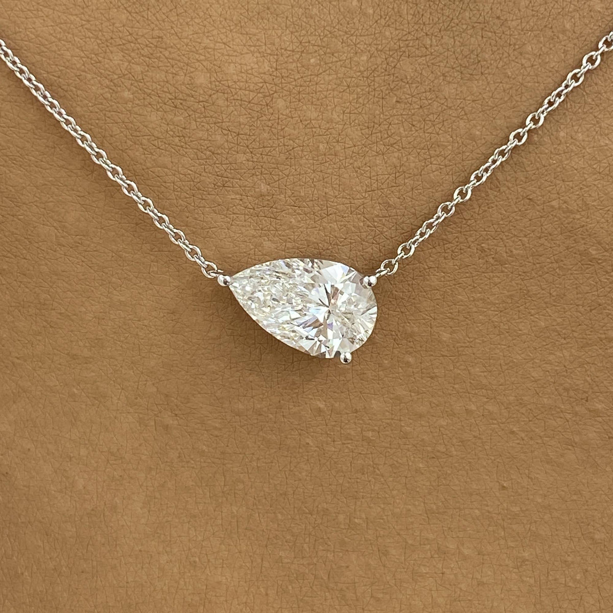 Colleen 2 Pear Lab-Grown Diamond Solitaire, Chain Necklace