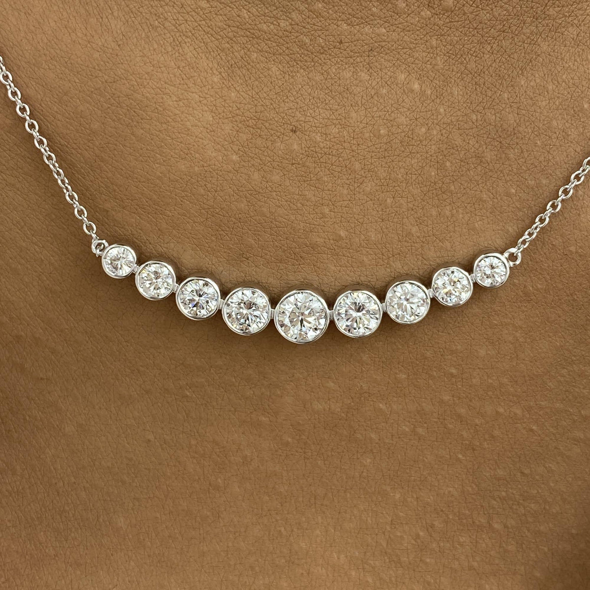 Dana 1.6 Round Lab-Grown Diamond Chain, Bezel Necklace
