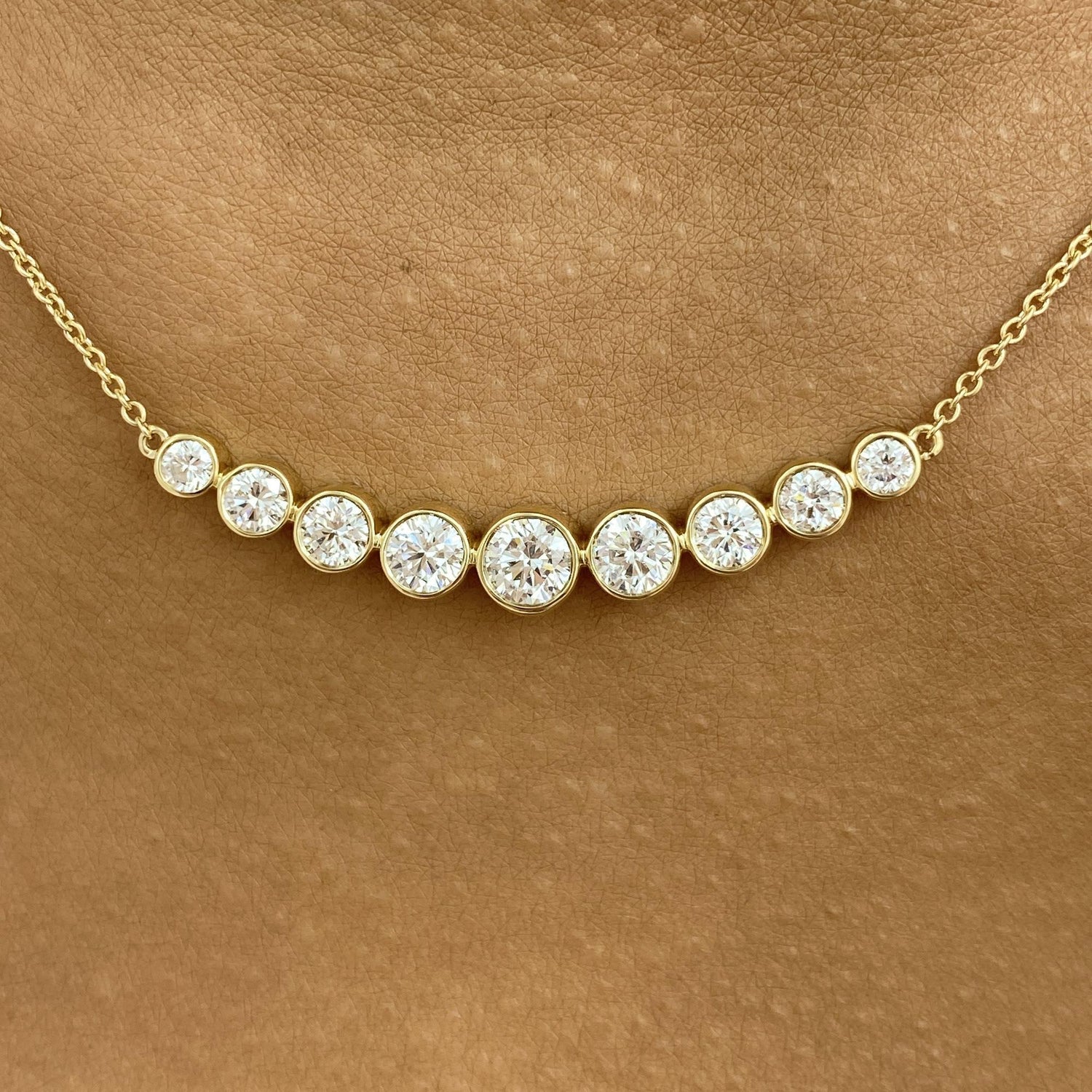 Dana 1.6 Round Lab-Grown Diamond Chain, Bezel Necklace