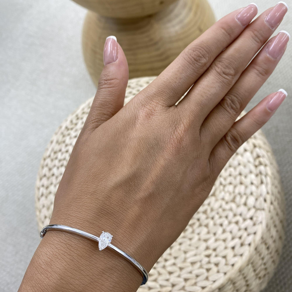 Emma 0.5 Pear Lab-Grown Diamond Bangle, Cuff Bracelet